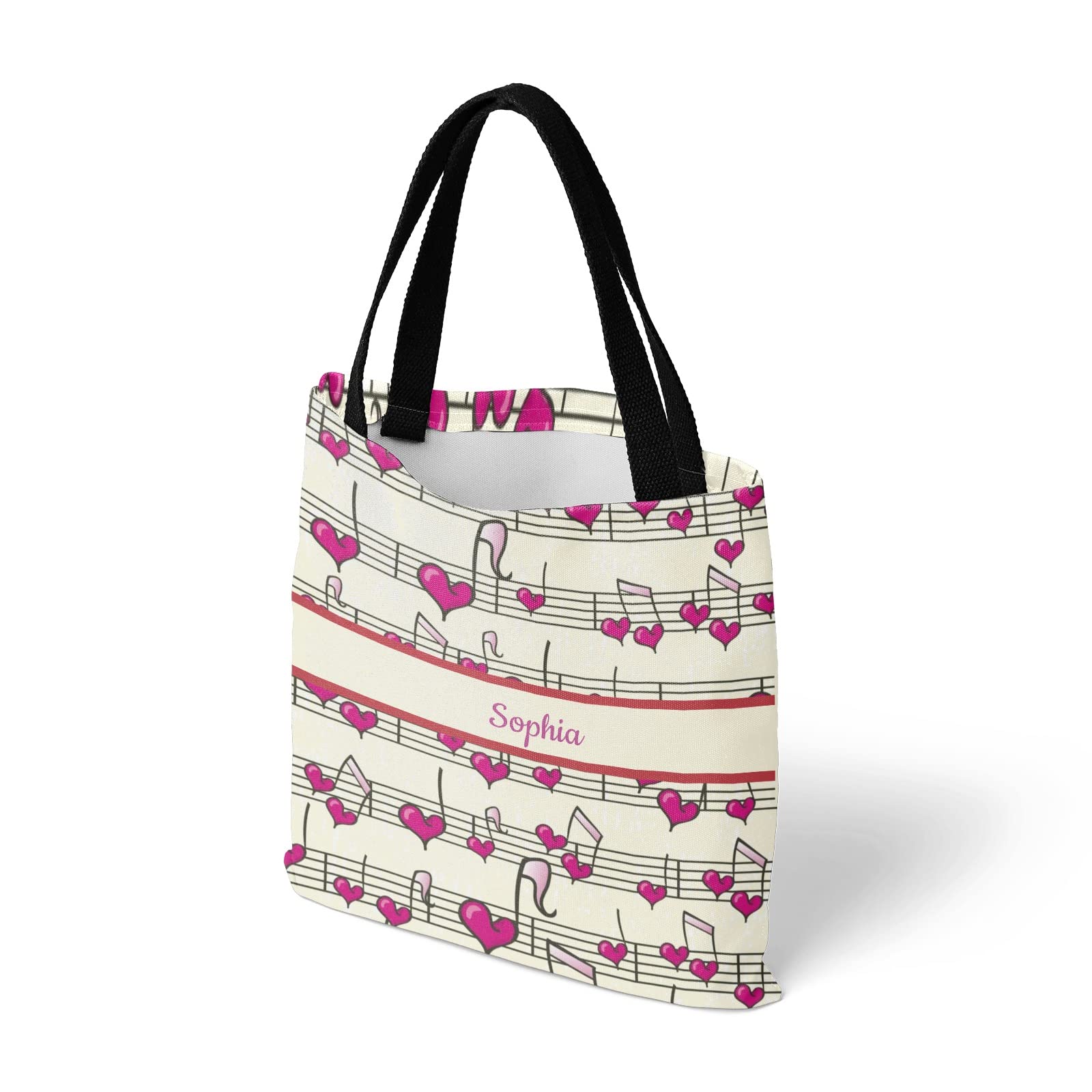 Custom Music Guitar Print Canvas Tote Bag - Eco-Friendly Reusable Grocery Shopping Bag for School, Travel & Beach - Perfect Gift for Musicians & Music Lovers (Great for Concerts, Festivals & Daily Use)