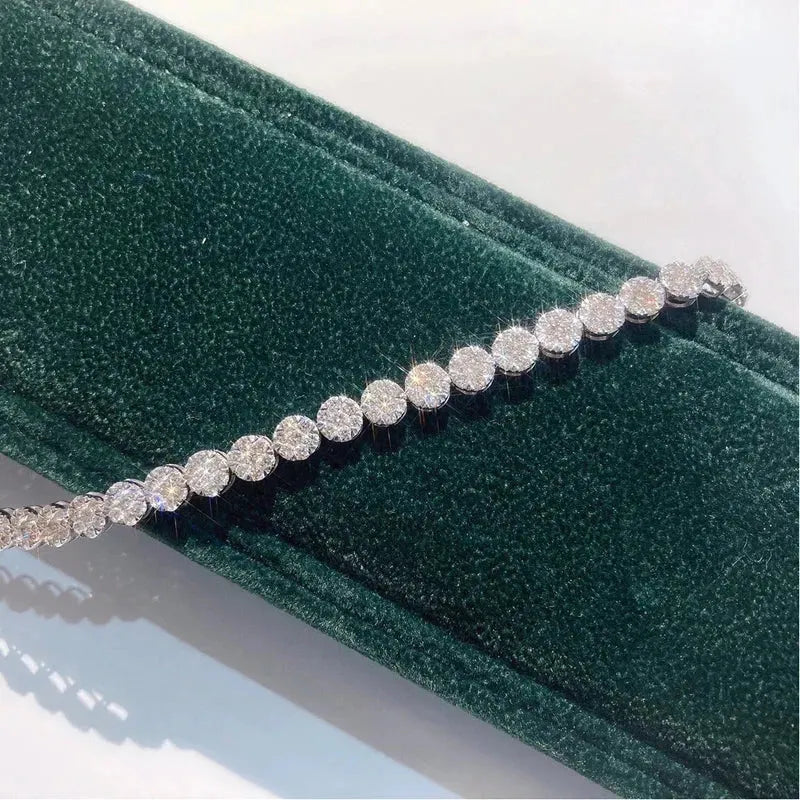 18K White Gold 4.80ct Round Diamond Bracelet for Women | Luxury Wedding & Engagement Jewelry | Perfect for Anniversary, Party & Special Occasions