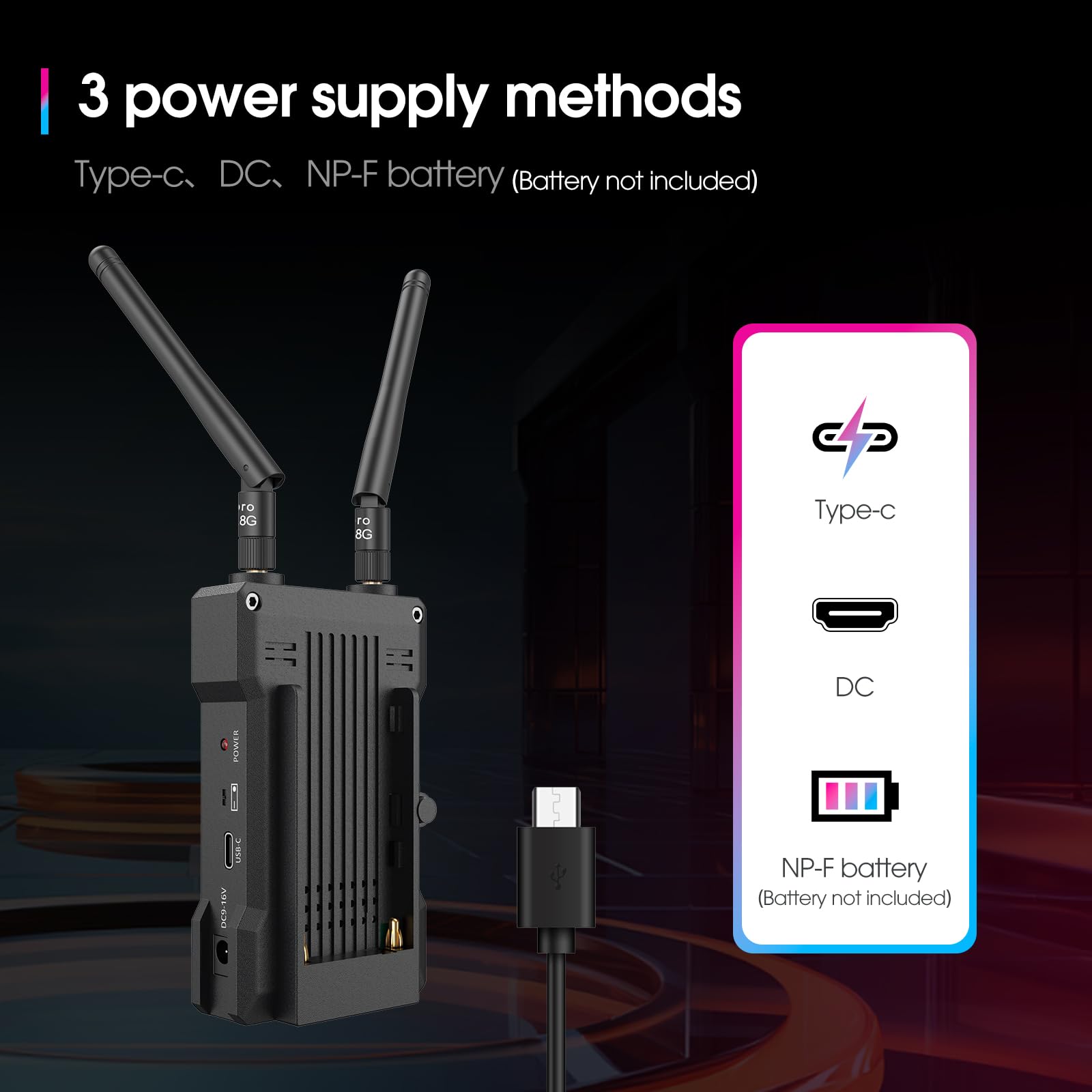 SVBONY ST1 4K Wireless HDMI Video Transmitter and Receiver System - 5G 8-Band 300m Range, 30FPS, 0.06s Low Latency with OLED Display for Live Streaming, Photography & Videography - Perfect for YouTube, Twitch, Gaming, and Professional Video Production