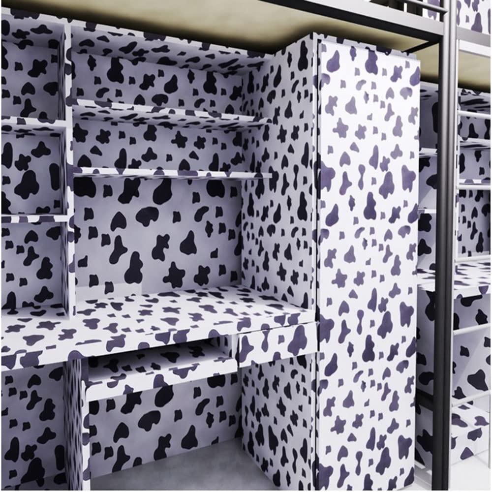 Self-Adhesive Black & White Cow Print Vinyl Contact Paper - 17.7