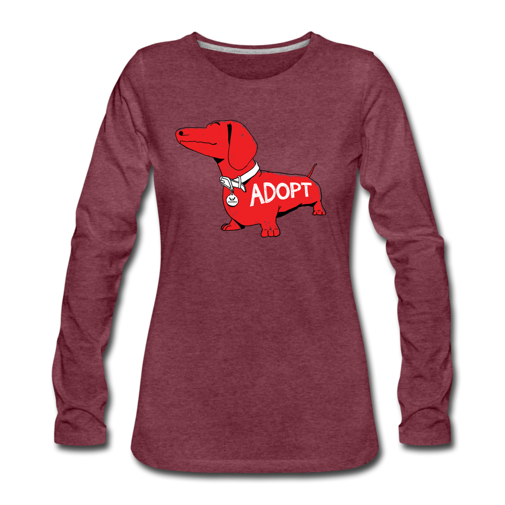Premium Long Sleeve T-Shirt with Contoured Fit - Big Red Dog Graphic - Comfortable Casual Wear for Men & Women - Perfect for Outdoor Activities, Work & Everyday Use