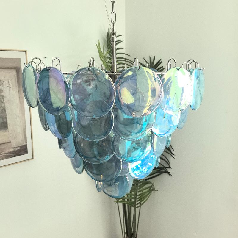 Elegant Camisa Disc Glass Chandelier - Modern Crystal Ceiling Light Fixture for Dining Room, Bedroom, and Living Room Decor