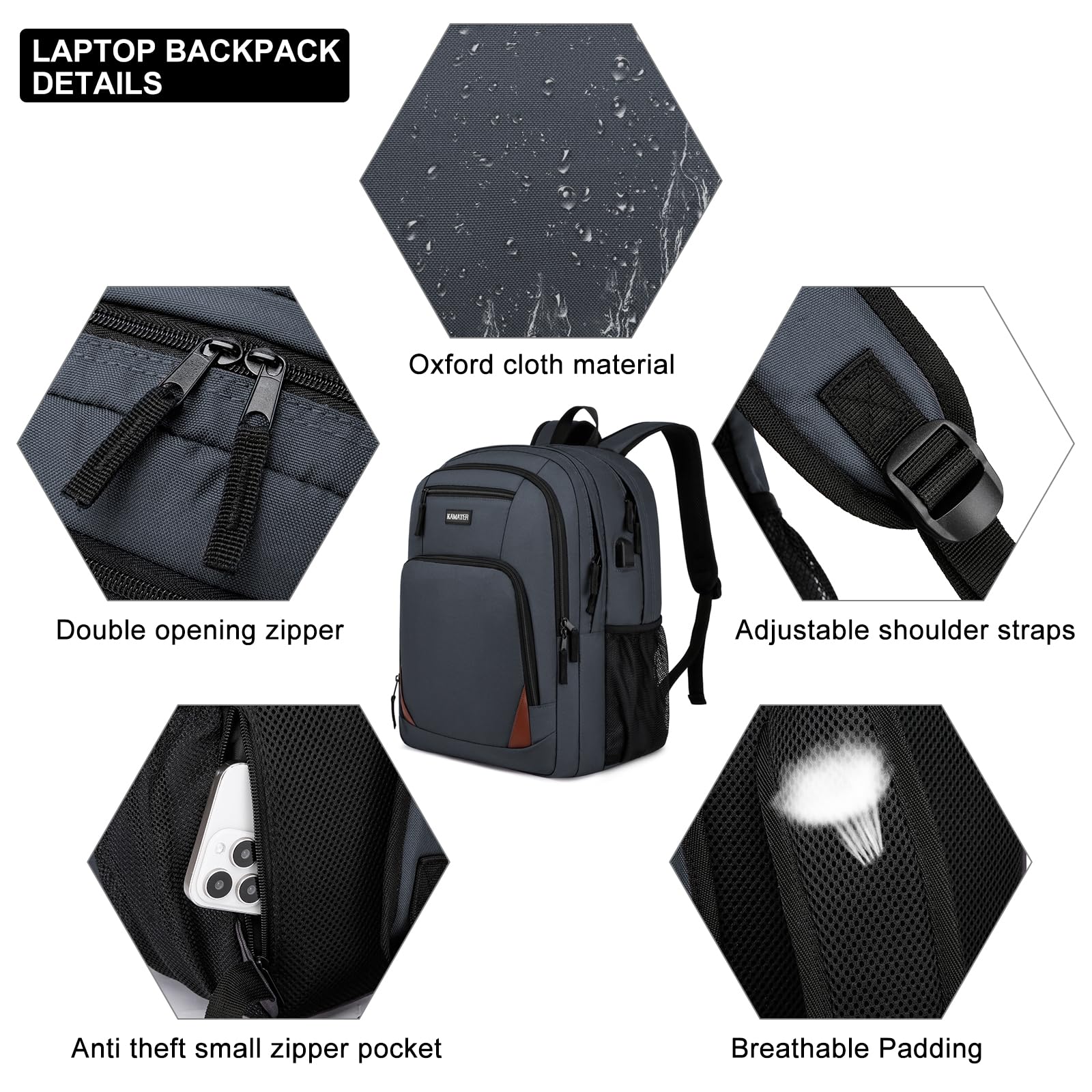 Stylish Black Backpack for School & Travel - 17.3 Inch Laptop Bookbag with Multiple Compartments for Teens, College Students & Professionals | Perfect for High School, University, Work & Daily Commute