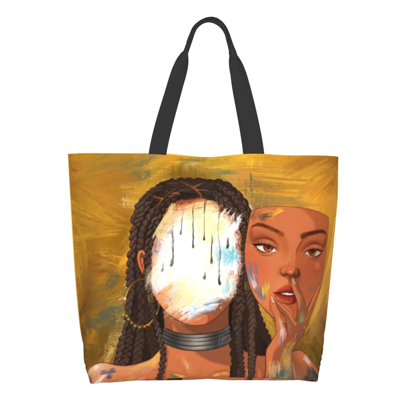 Stylish Canvas Tote Bag for Women - Eco-Friendly Reusable Grocery Shopping Bag, Perfect for Beach, Travel & Daily Use | Durable & Fashionable Carryall for Work, School & Shopping