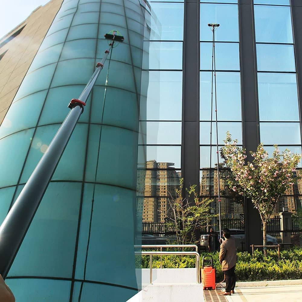 **20FT Telescopic Water Fed Pole Kit - Window Cleaning Brush & Solar Panel Washer Tool for Outdoor Glass, High Reach Extension Pole (6m/20FT) - Perfect for Homes, Offices, and Commercial Buildings**