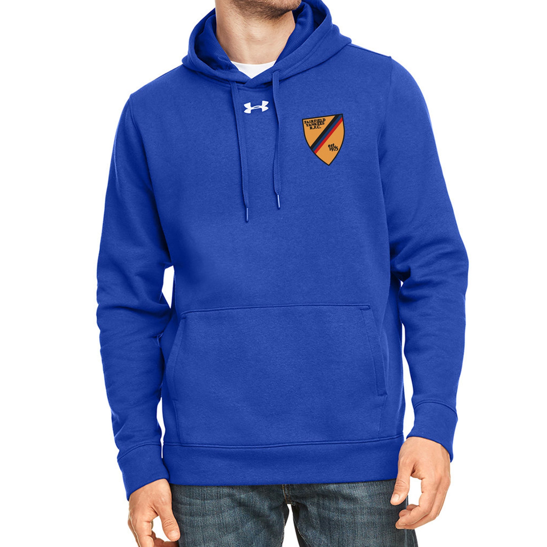 Fairfield Yankees RFC UA Hustle Hoodie - Men's Athletic Pullover Sweatshirt for Football Training & Casual Wear