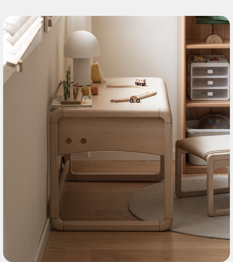 Handmade Solid Birch Wood Children's Writing Desk - Kids Study Table for Home & Classroom Learning Activities