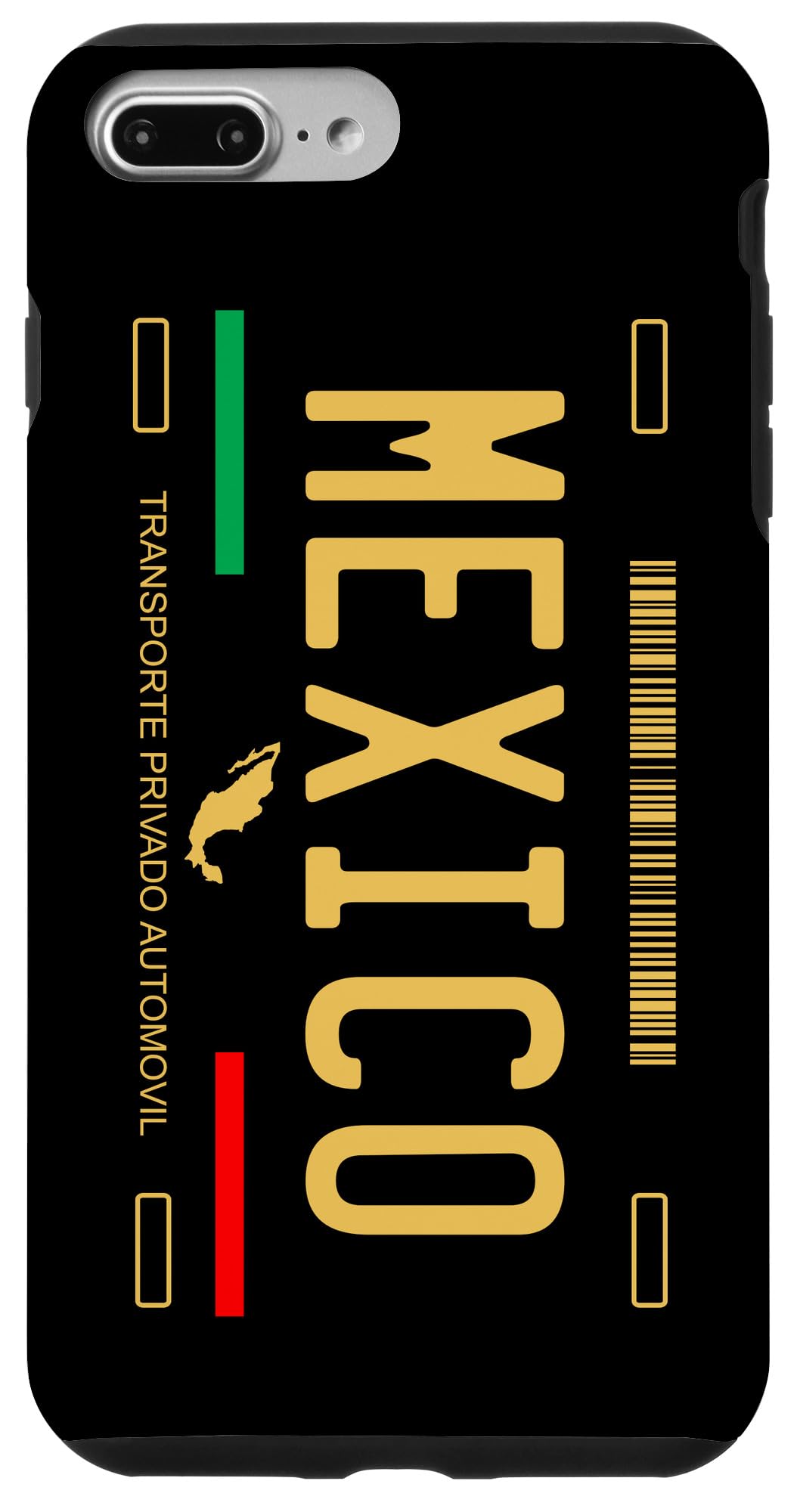 iPhone 7 Plus/8 Plus Mexican Flag License Plate Phone Case - Durable Protective Cover for Travel, Parties & Cultural Events