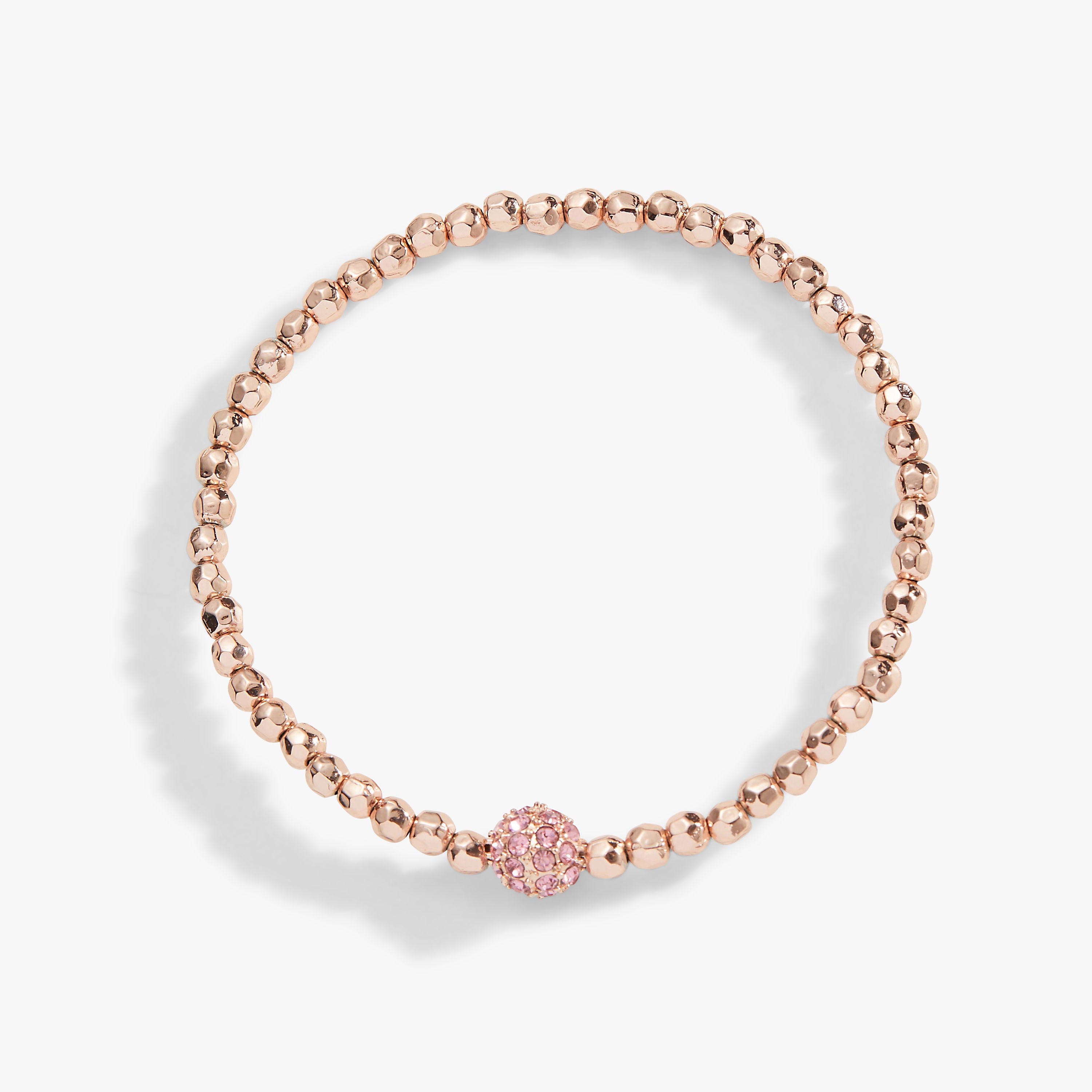 Pink Fireball Bracelet for Women - Stylish Crystal Beaded Adjustable Wristband for Party, Wedding, and Everyday Wear