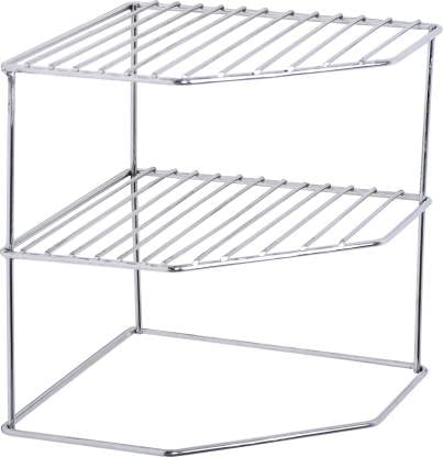 Stainless Steel Corner Shelf for Kitchen - Multipurpose Storage Rack for Plates, Bowls & Cups | Space-Saving Dish Organizer for Small Kitchens, Pantries & Dining Rooms