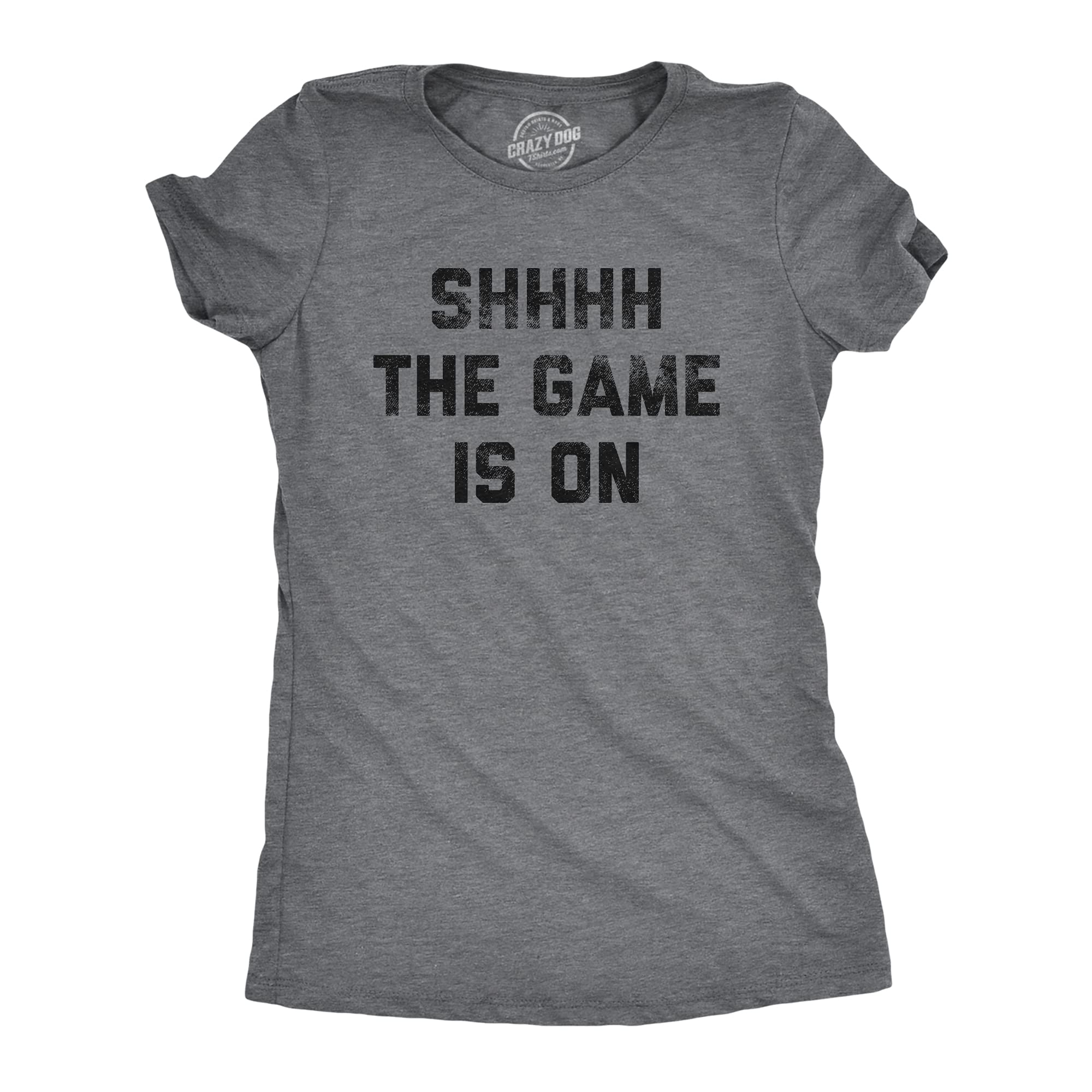 Funny Women's 'Shhh The Game is On' Football T-Shirt - Novelty Sports Tee for NFL Sunday, Big Game Parties & Fan Outfits