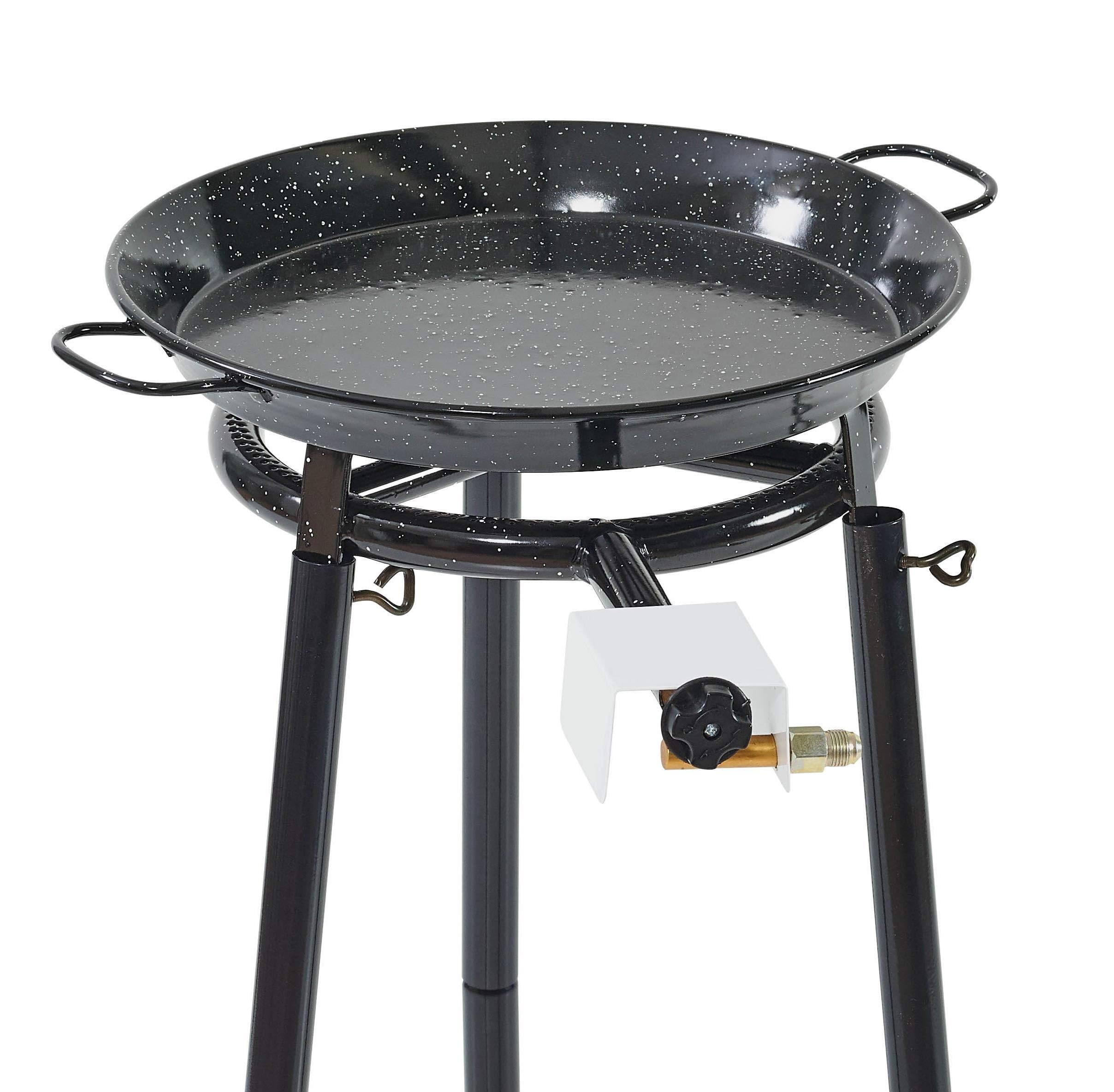 Premium Mabel Home Paella Pan Set with Burner & Stand - Complete Kit for 8, 14 & 20 Servings (15-inch 8-Serving Size) - Perfect for Outdoor Cooking, Spanish Cuisine & Family Gatherings