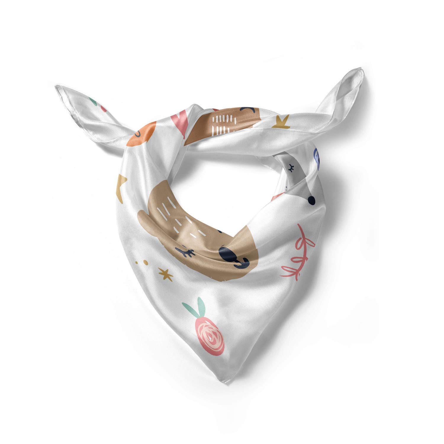 Ambesonne Scandinavian Animal Print Hair Scarf - Soft Head Wrap for Women, Boho Style Hair Accessory for Everyday Wear, Travel & Outdoor Activities