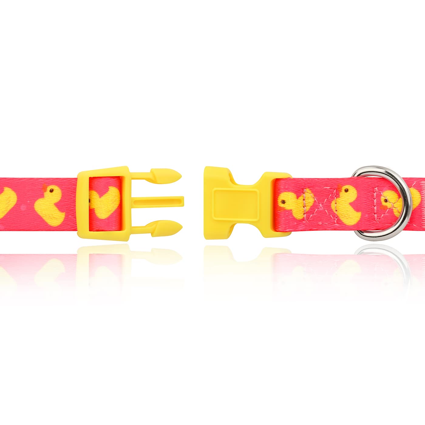 **HDE Adjustable Nylon Dog Collar - Soft & Durable Puppy Collar for Small, Medium & Large Dogs - Pink (Size M) - Perfect for Daily Walks, Training & Outdoor Adventures**