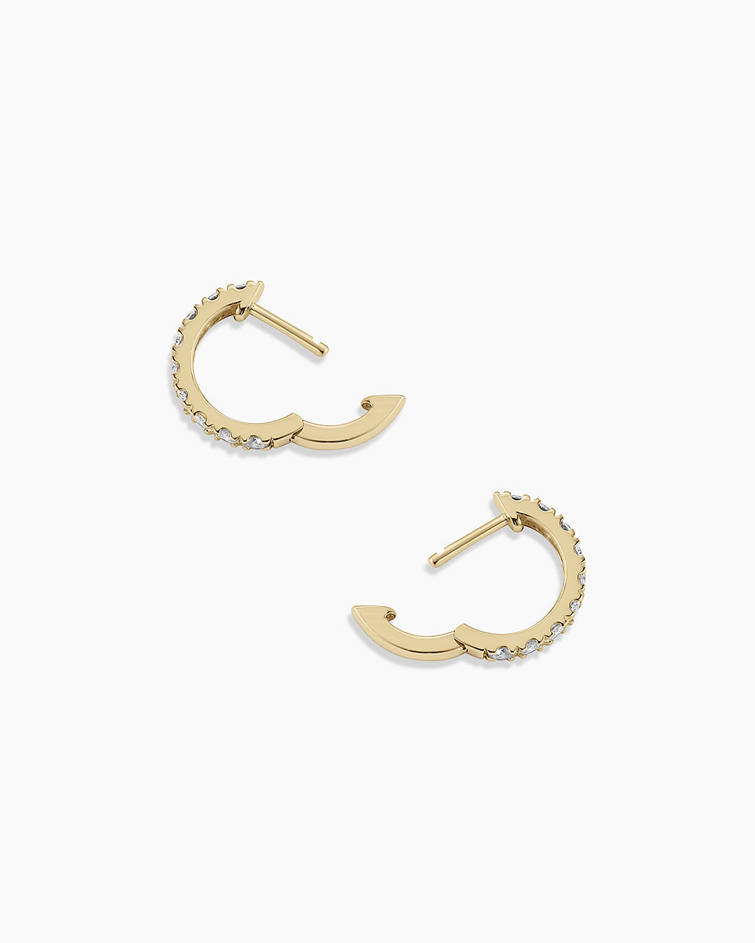 Lab Grown Diamond Eternity Huggie Hoop Earrings for Women - 14K Gold Plated Cubic Zirconia Huggies - Perfect for Weddings, Anniversaries & Everyday Elegance