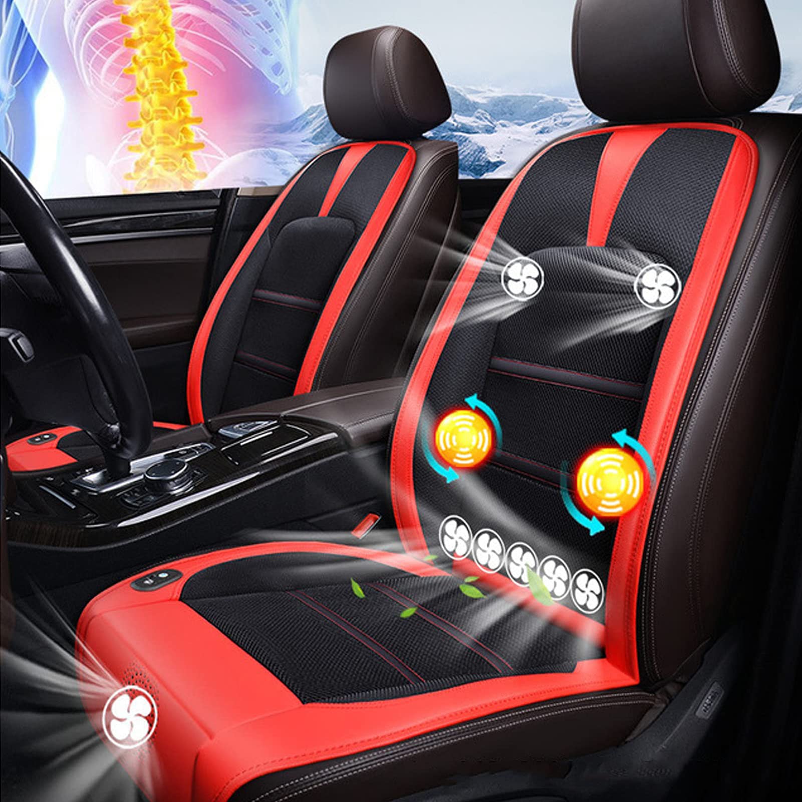 12V-24V Car Seat Cooling Cushion with Ventilation - Hanging Air Ventilated Seat Cover for Summer Comfort | Perfect for Long Drives, Road Trips & Hot Weather Commuting