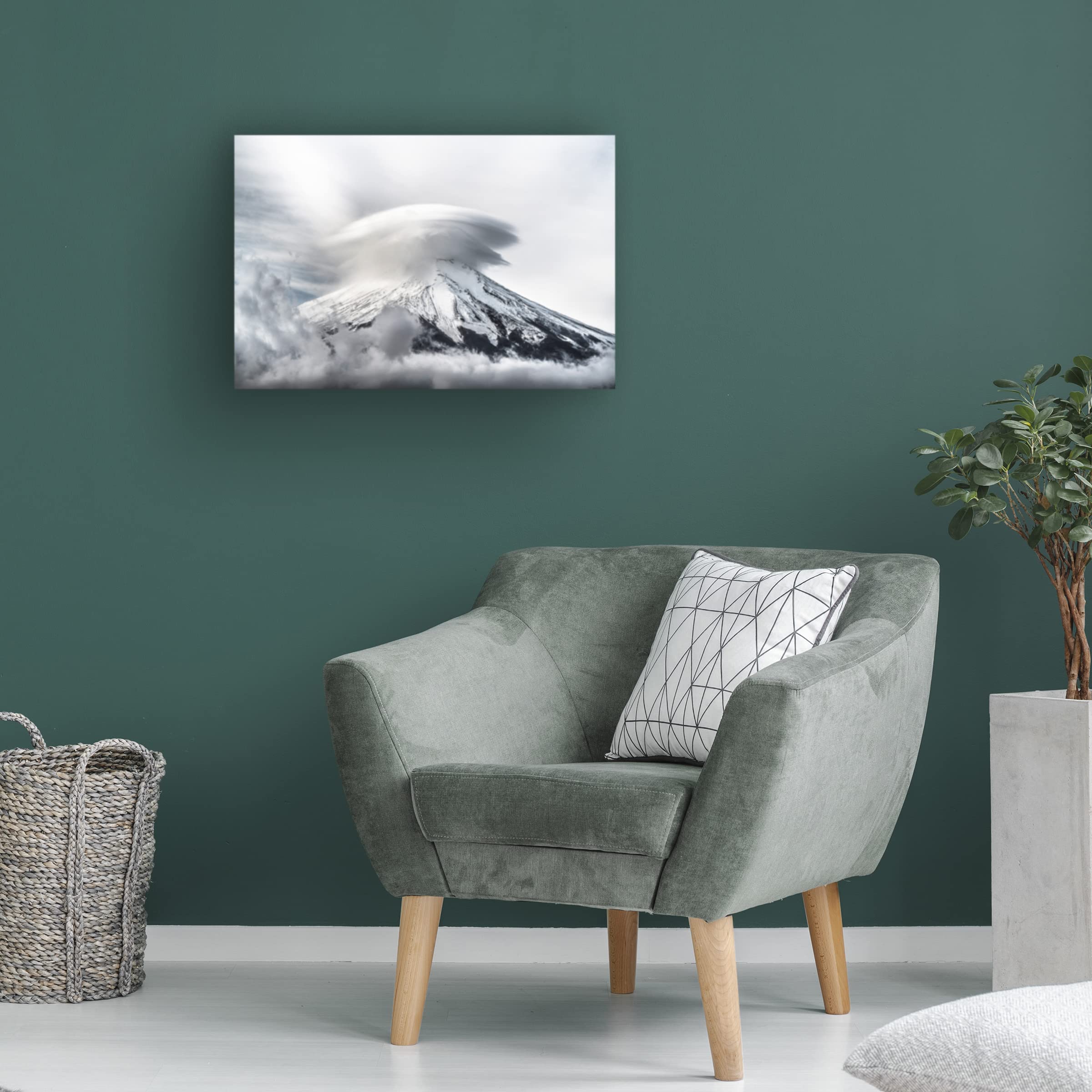 Takashi Suzuki 'Umbrella Cloud Fuji' Canvas Wall Art Print - Japanese Landscape Painting for Home & Office Decor | Perfect for Living Room, Bedroom or Office Wall Decor