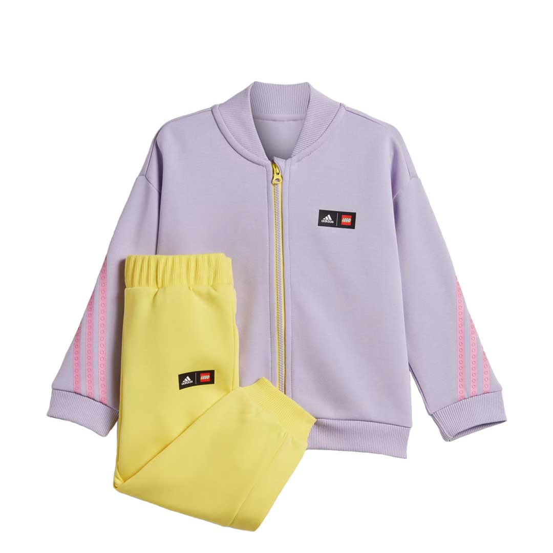 Adidas Girls' Infant & Toddler Adidas x Classic LEGO® Track Jacket & Pants Set (IB6182) - Comfortable Athletic Outfit for Playtime & Outdoor Activities
