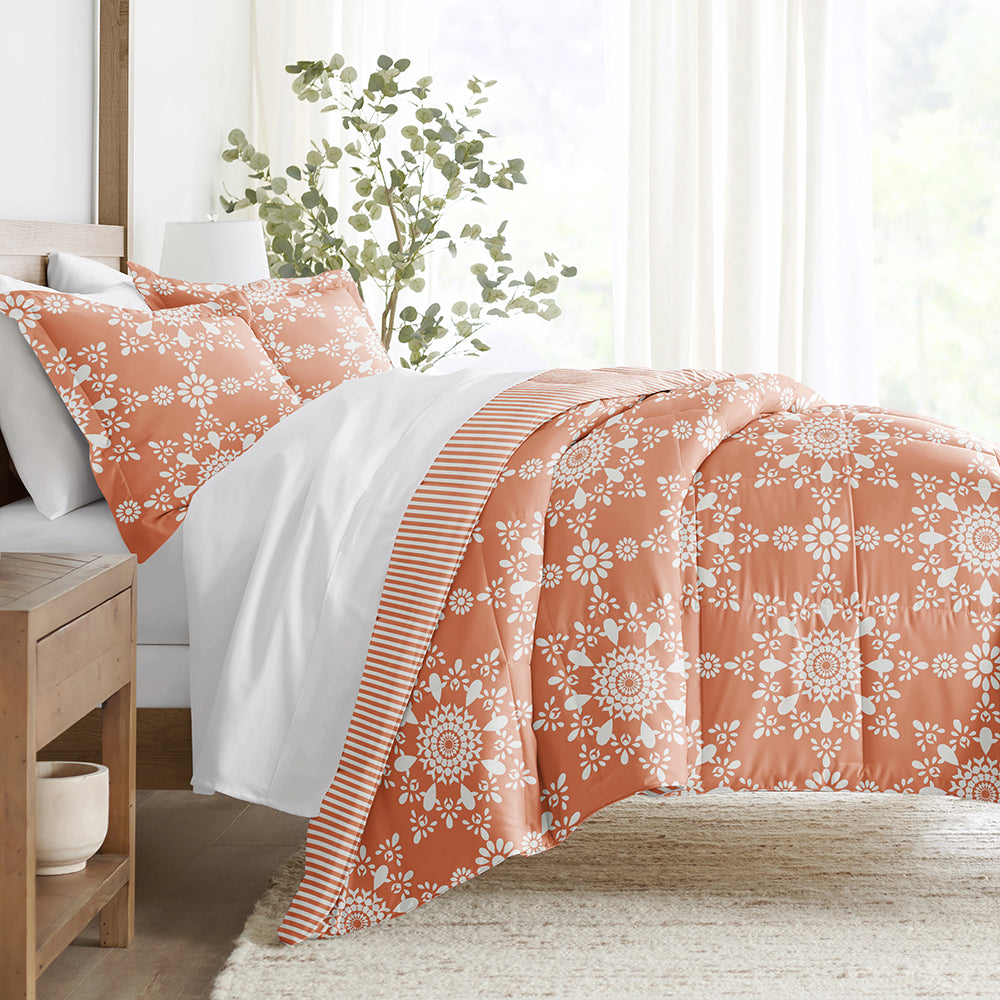 Soft & Stylish Patterned Down Alternative Comforter Set - Hypoallergenic Bedding for All Seasons | Perfect for Guest Rooms, Dorms & Cozy Bedrooms