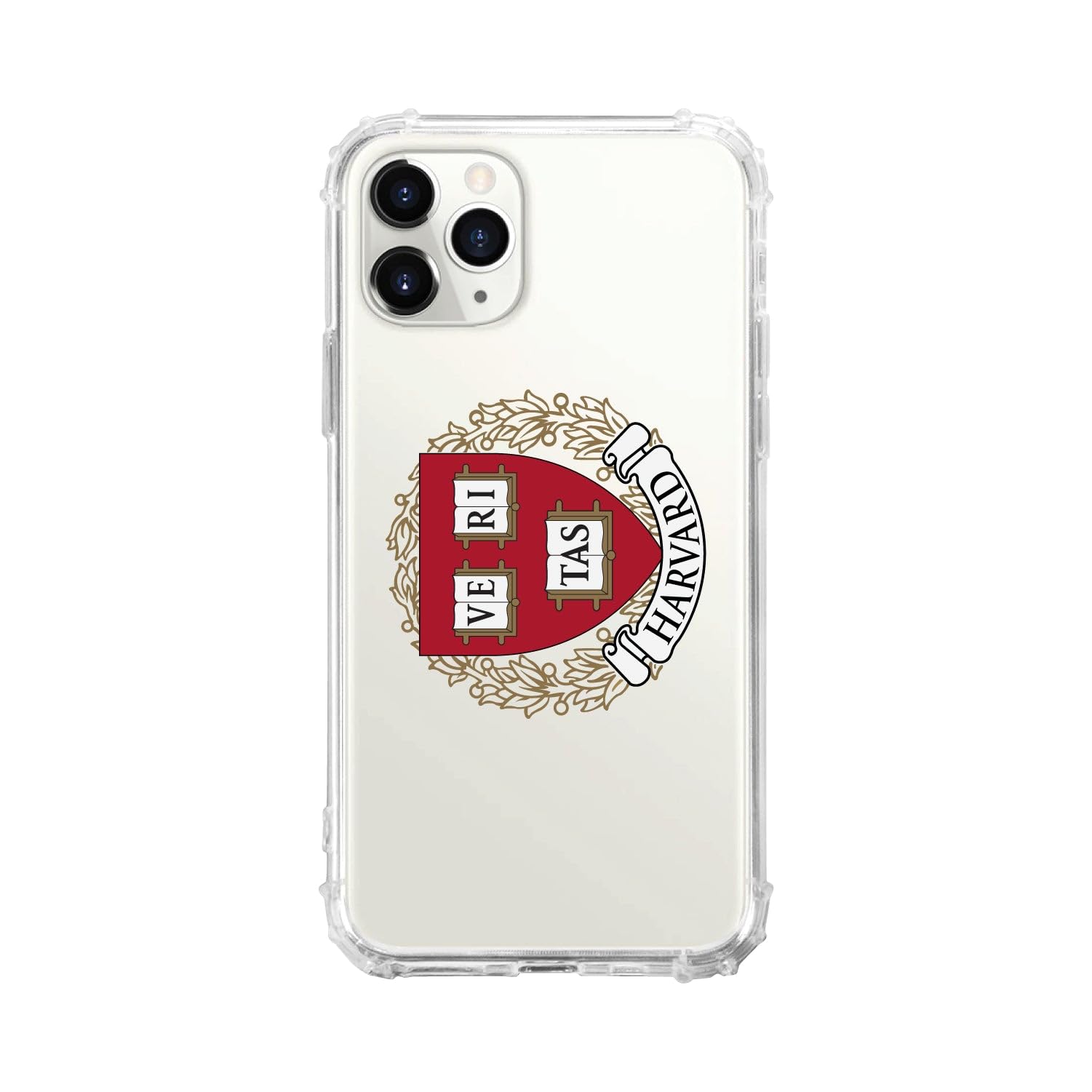 OTM Essentials Rugged Phone Case for iPhone 13 Pro Max - Shockproof Protective Cover with Reinforced Edges | Classic White Design | Harvard University Collection | Perfect for Outdoor Activities, Travel & Daily Use