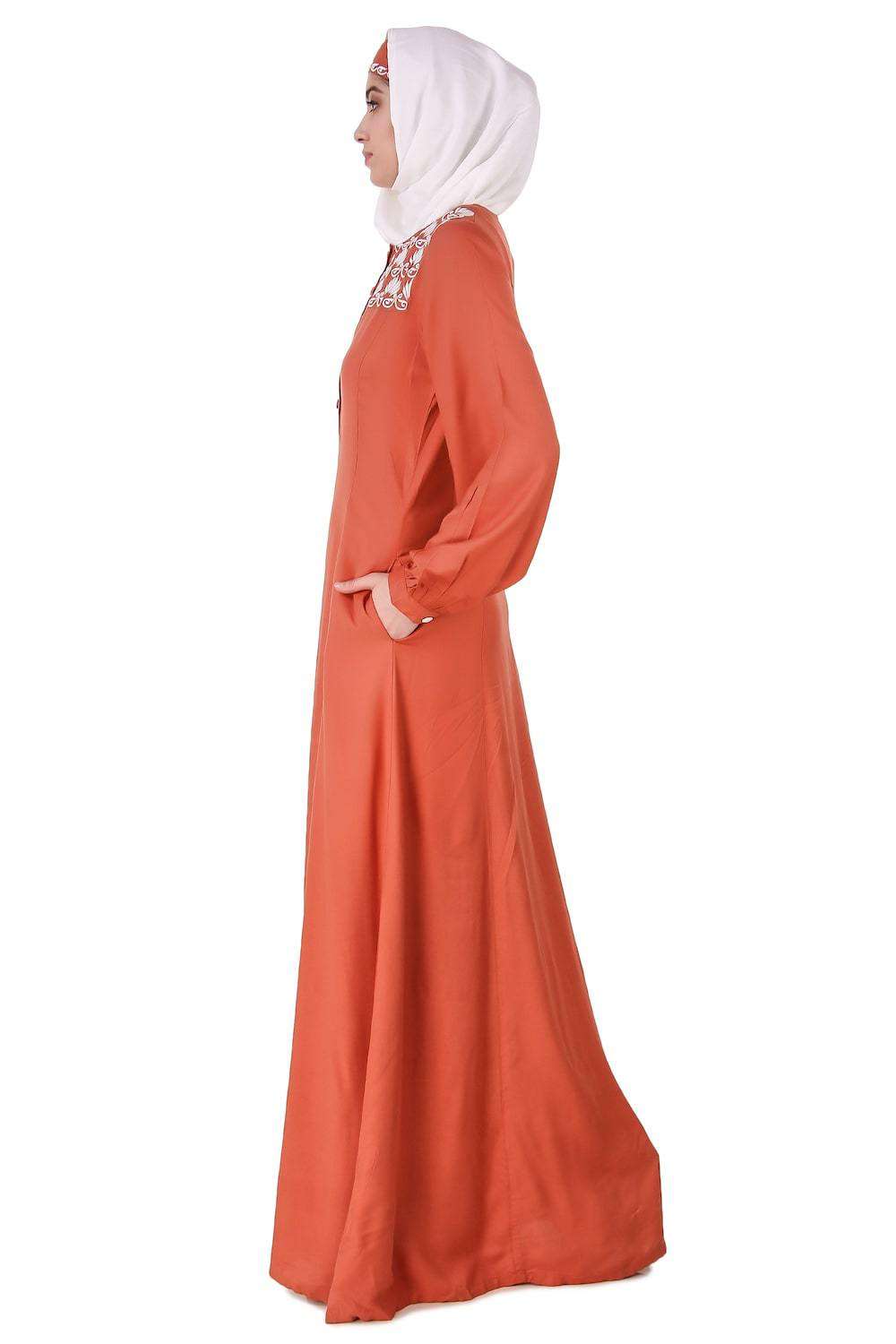 Embellished Yoke Formal Abaya Dress for Women - Elegant Islamic Prayer Gown - Perfect for Eid, Weddings & Special Occasions