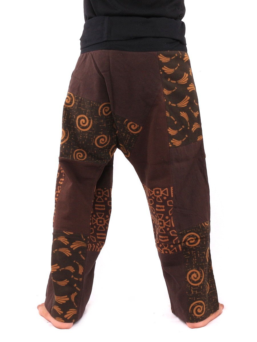 Thai Fisherman Pants - Handmade Patchwork Cotton Traditional Wrap Pants for Men & Women | Yoga, Meditation, Beachwear, Festival & Boho Fashion Outfit