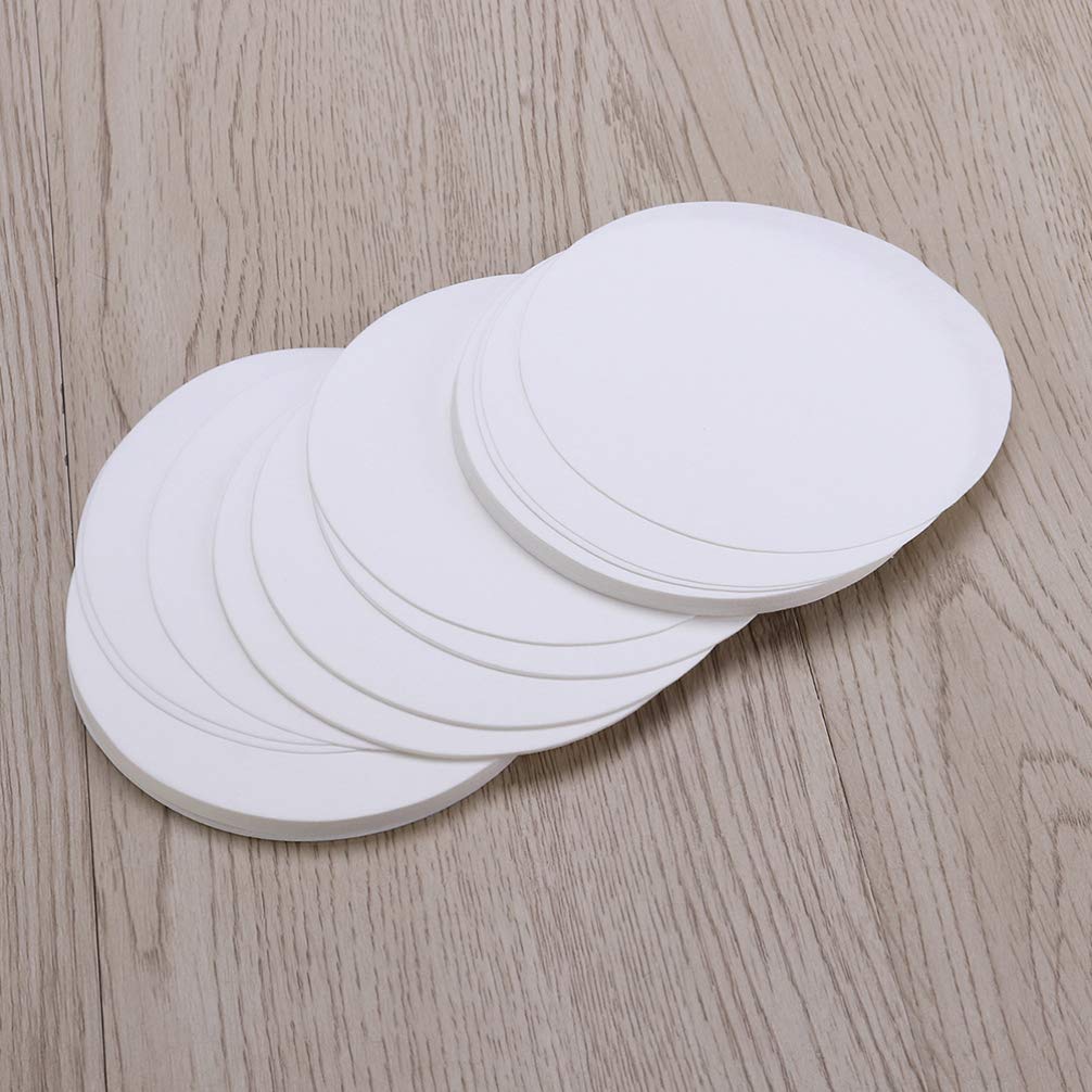 100 Pcs Medium Flow Qualitative Filter Paper Discs - Lab Grade White Funnel Filters for Cooking, Straining & Scientific Experiments | Ideal for Coffee Brewing, Oil Filtration & Chemistry Labs