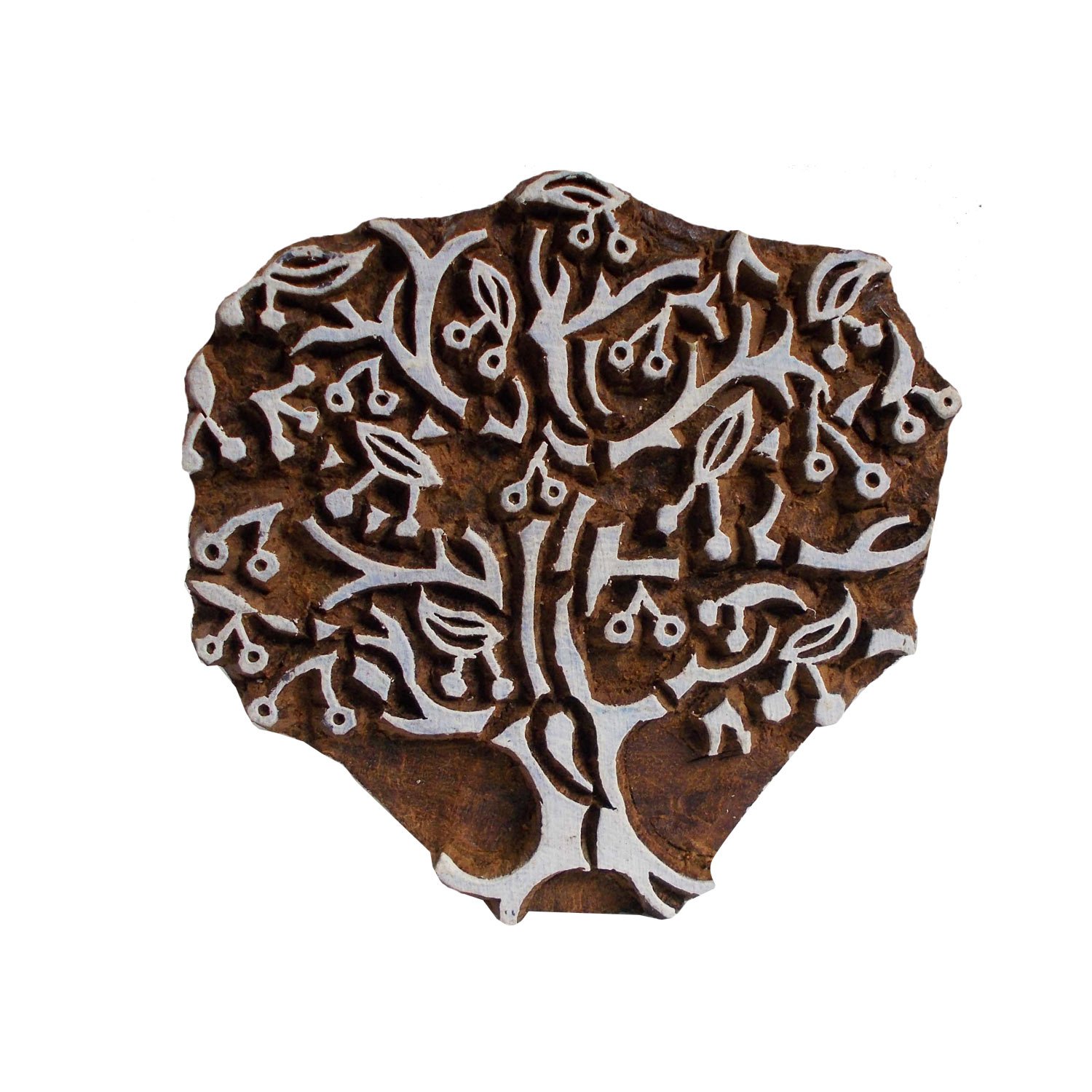 Handmade Wooden Printing Blocks - Floral, Grape & Tree Designs for Pottery, Textile, Soap, Fabric, Scrapbooking & Clay Crafts | DIY Stamps for Home Decor, Gift Making & Artistic Projects