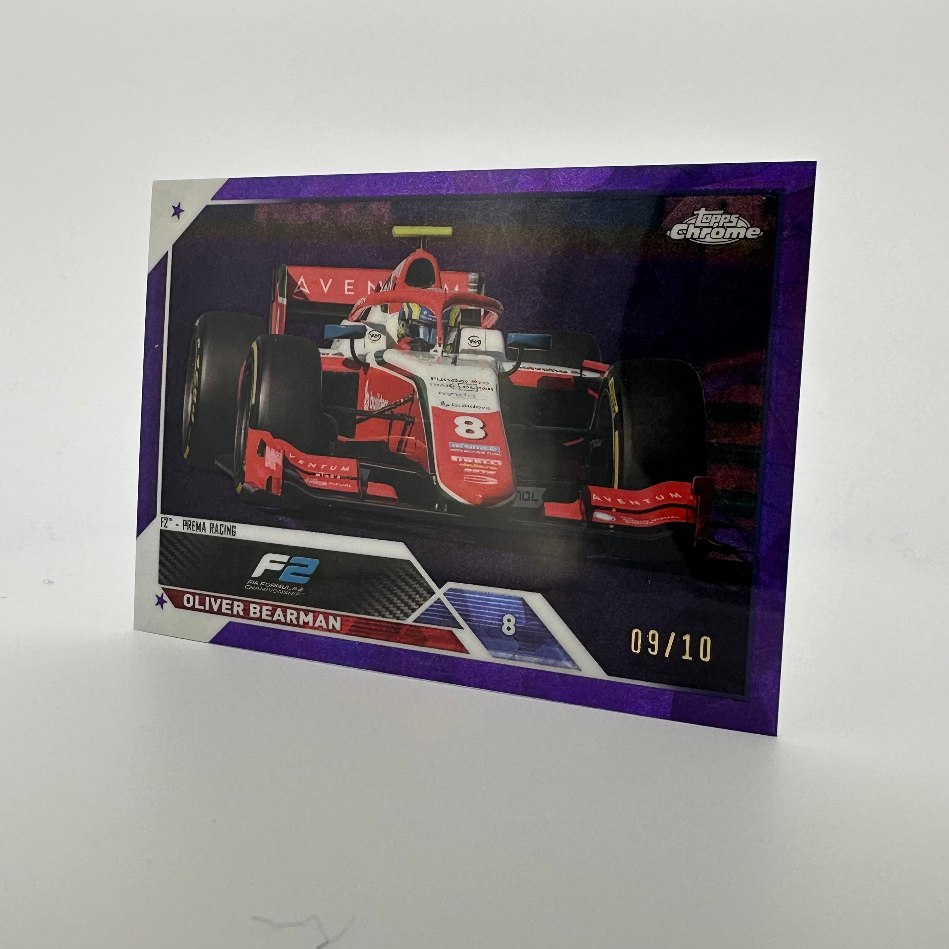 2023 Topps Chrome Sapphire Oliver Bearman #123 Purple 9/10 - Rare Collectible Trading Card for Sports Memorabilia & Fan Collections