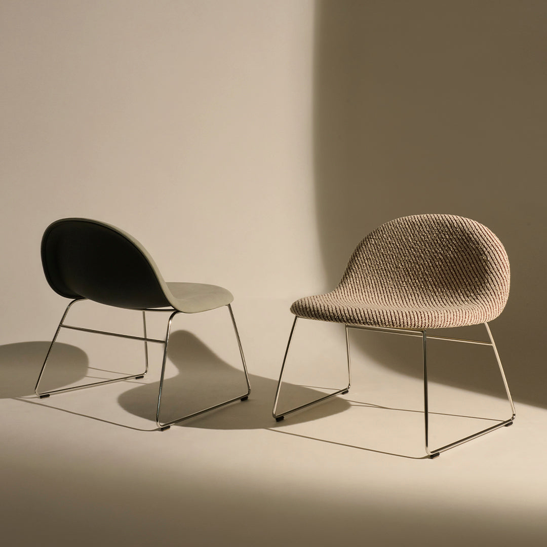 Gubi 3D Lounge Chair - Modern Fully Upholstered Armchair with Sledge Base - Perfect for Living Room, Office & Lounge Areas