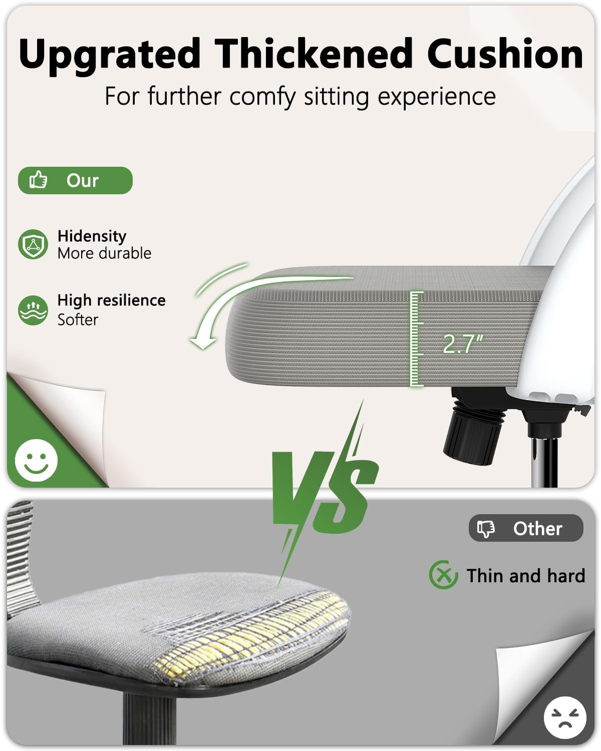 Ergonomic High Back Office Chair with 3D Adjustable Armrests & Lumbar Support - Breathable Mesh Computer Desk Chair with Adjustable Headrest - Perfect for Home Office, Gaming, Studying & Remote Work
