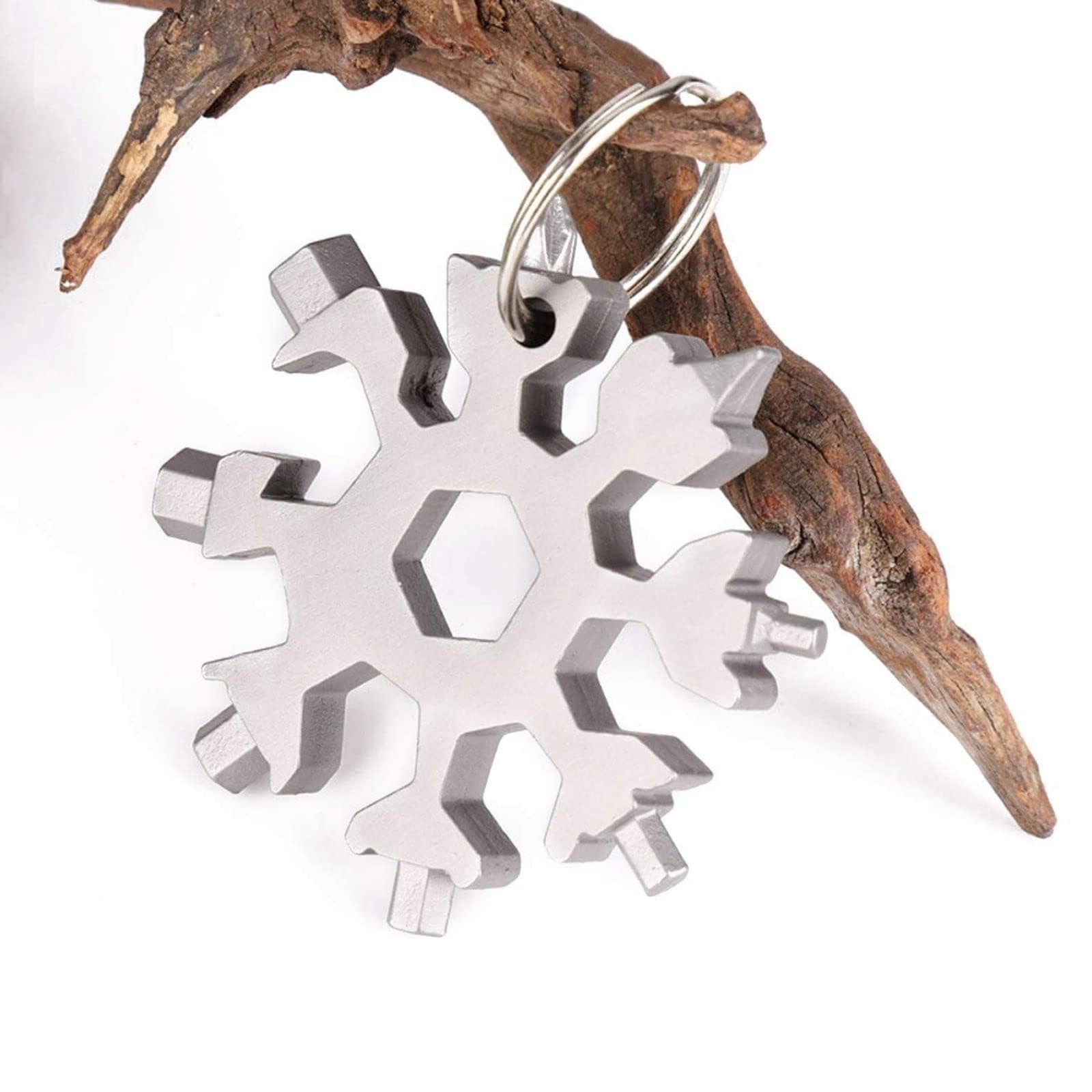 3 Pack 18-in-1 Snowflake Multi Tool - Stainless Steel Bottle Opener, Flat & Phillips Screwdriver, Wrench Kit - Compact Survival Gear for Camping, Hiking, Emergency & Everyday Carry (Standard, Stainless Steel)
