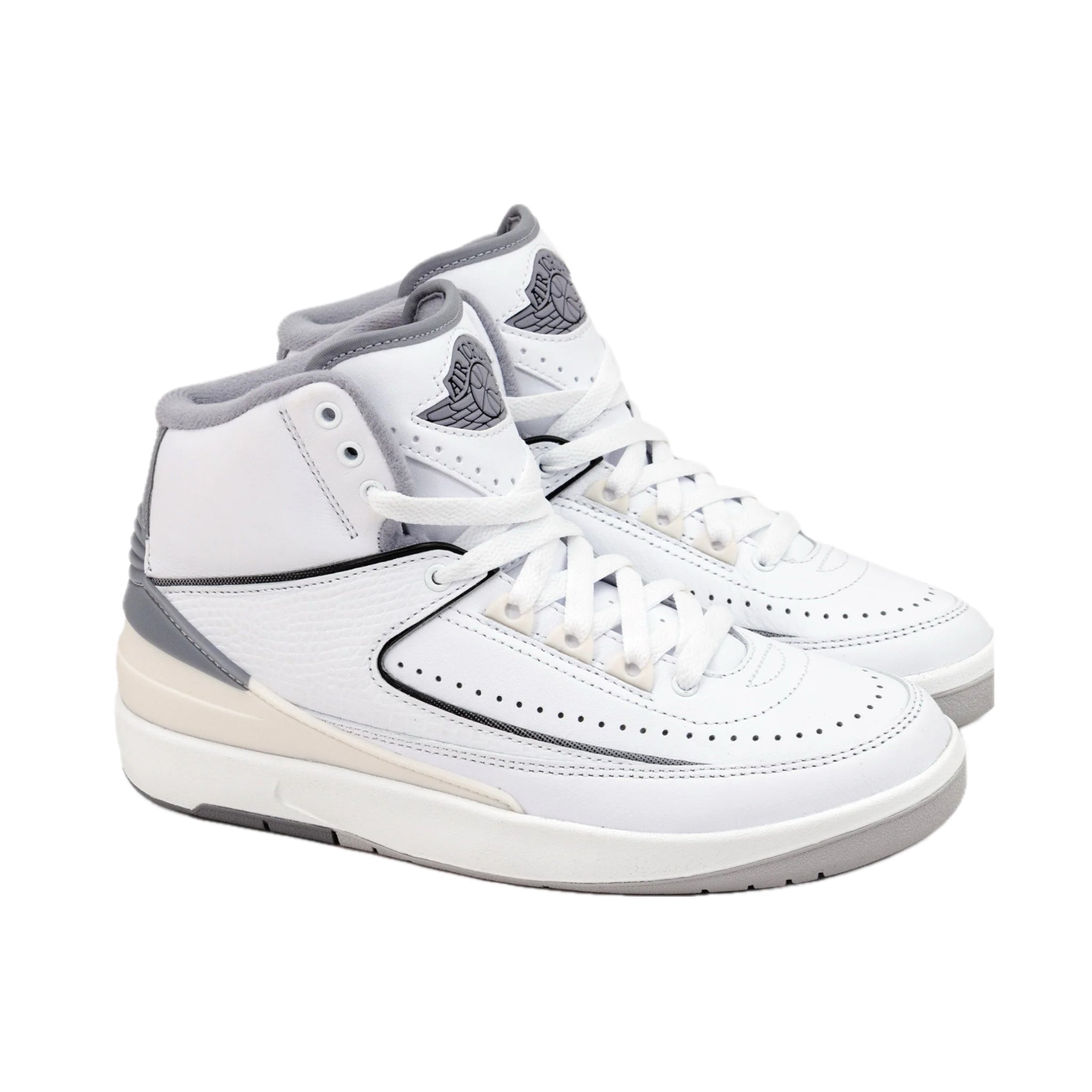 Air Jordan 2 Retro GS Basketball Shoes - Cement Grey/White/Sail Black | Kids' Sneakers for Basketball, Streetwear & Casual Wear