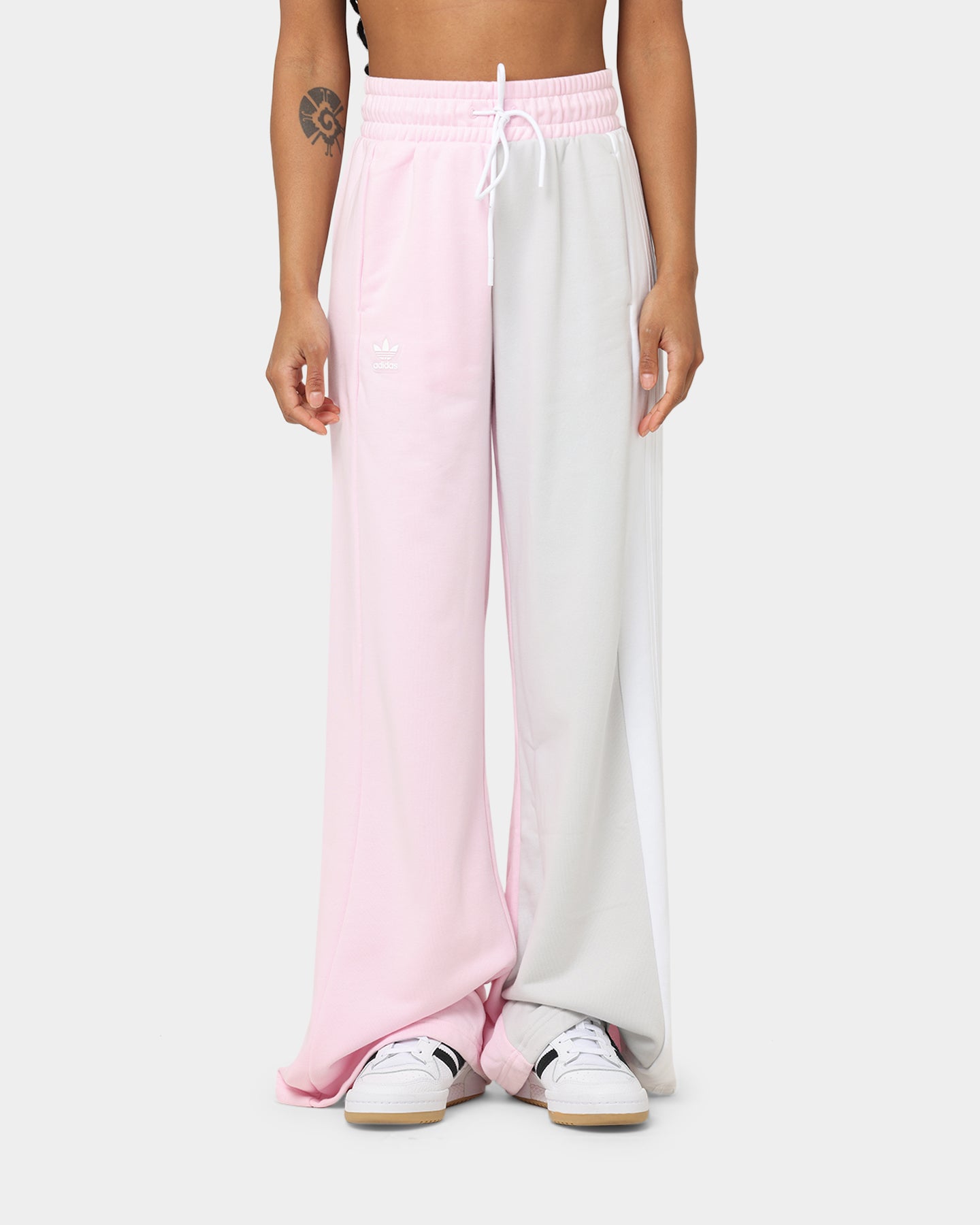 Adidas Women's Wide Leg Sweatpants - Soft Fleece Joggers with Elastic Waistband, Clear Pink Lounge Pants for Yoga, Running & Casual Wear