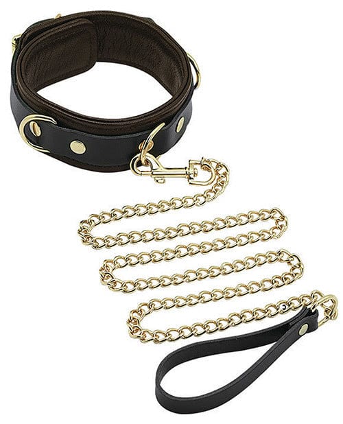 Premium Brown Leather Dog Collar & Leash Set with Gold Accent Hardware - Spartacus Collection for Large Breed Dogs - Perfect for Walks, Training & Outdoor Adventures