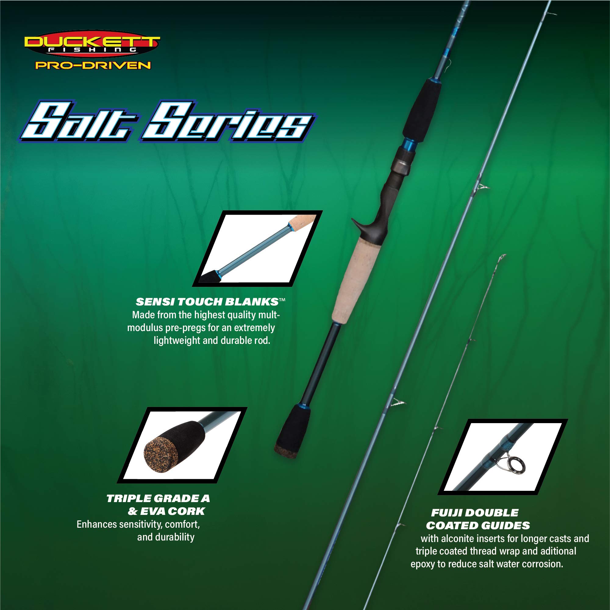 Duckett Salt Series Fishing Rods - Fuji Guides, Sensi-Touch for Saltwater Angling | Spinning & Casting Options