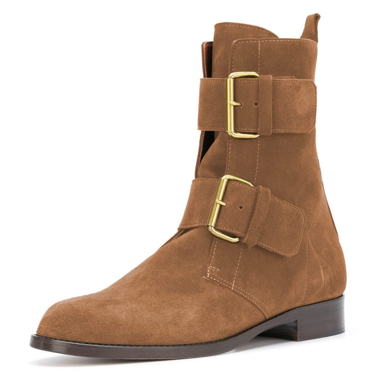 YDN Women's Comfortable Suede Ankle Boots - Round Toe Low Heel Buckle Booties for Office & Daily Wear (US Size 4-15) | Perfect for Work, Business Casual & Fall Fashion