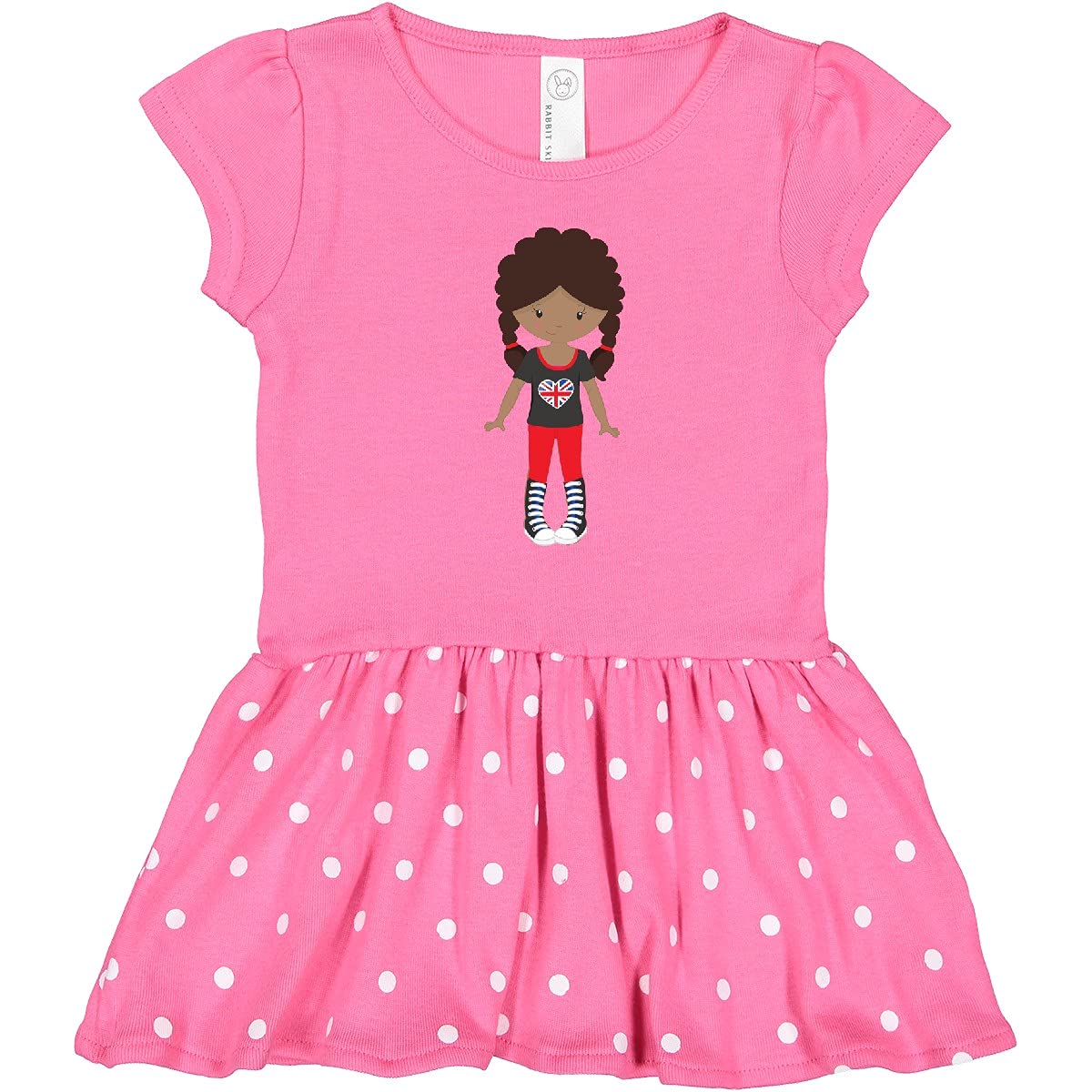 Inktastic African American Girl London Fashion Toddler Dress - Cute Outfit for Playdates, Parties & Special Occasions