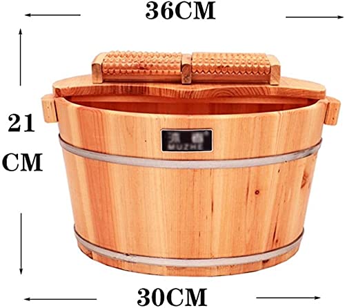 Wooden Foot Soaking Tub with Massage Rollers - Natural Foot Bath Basin for Pain Relief & Relaxation at Home - Perfect for Spa, Pedicure, and Foot Care Routine (Color: 4)
