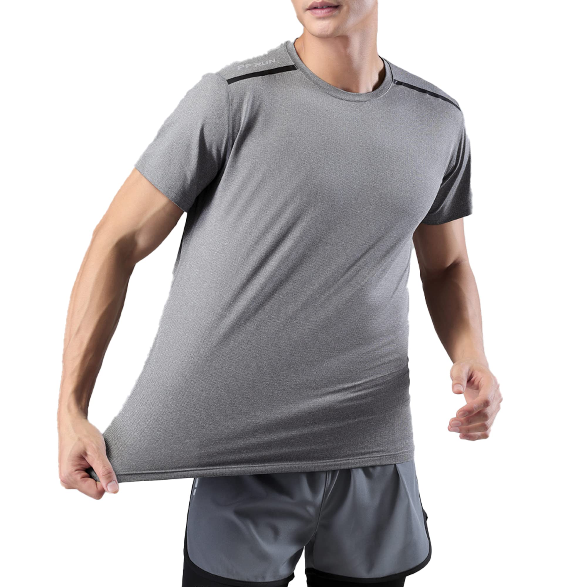 Men's Summer Slim Fit Moisture Wicking Active Athletic Short Sleeve Crew T-Shirt - Lightweight Quick Dry Workout & Running Shirt for Gym, Sports & Outdoor Activities