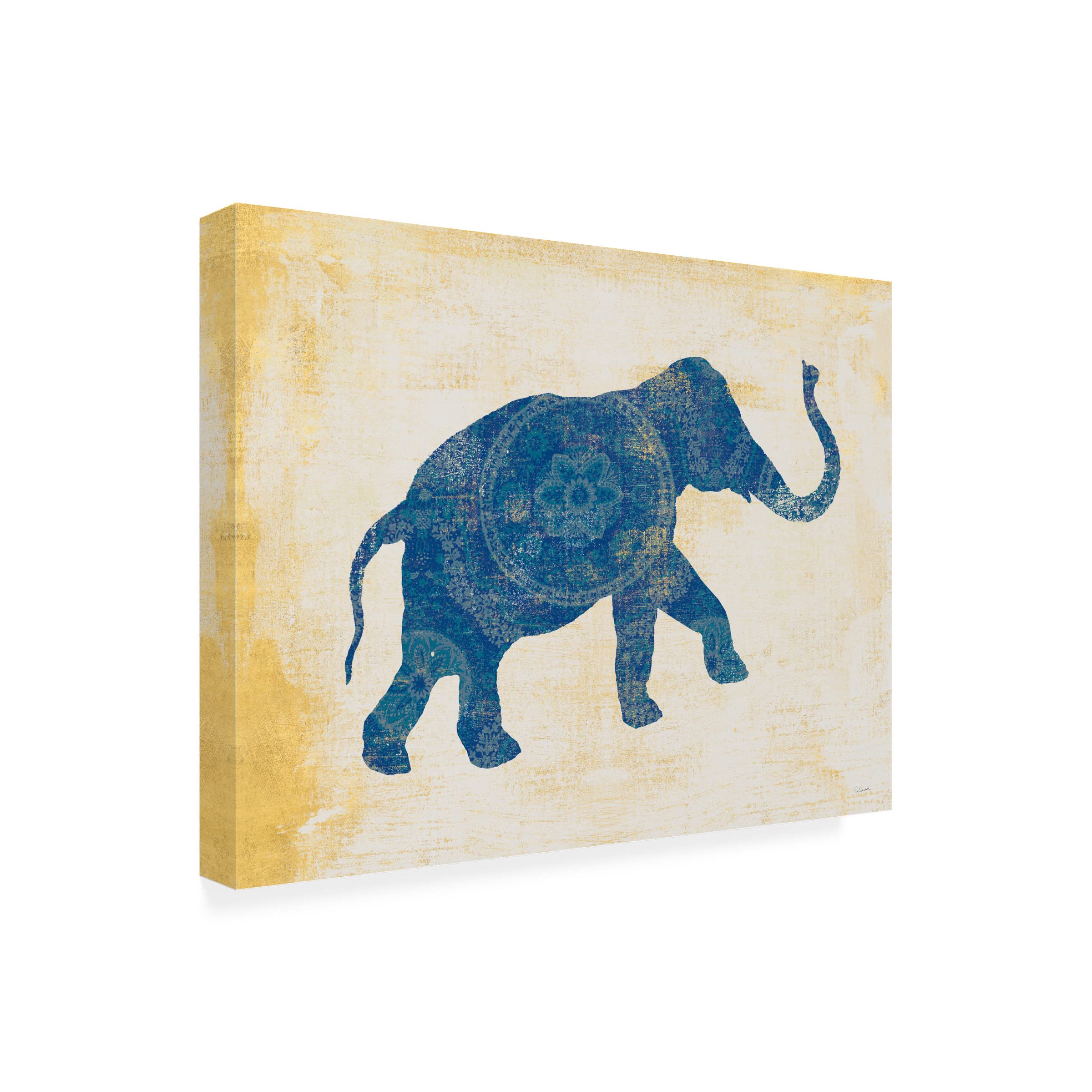 Trademark Fine Art 'Raja Elephant I' Canvas Wall Art Print by Sue Schlabach - Stunning Elephant Painting for Living Room, Bedroom & Office Decor
