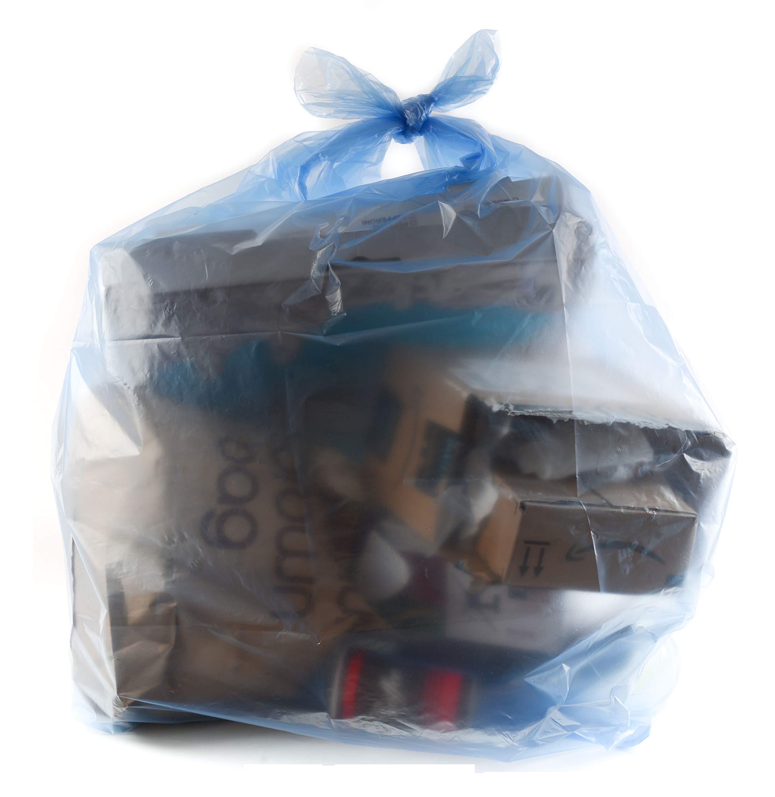 46 Gallon Heavy Duty Large Blue Recycling Trash Bags - 300 Pack | 2 Mil Thick Yard Waste Bags for Aluminum Cans, Glass Bottles & Landscaping | Durable Garbage Bags for Home, Office & Outdoor Use
