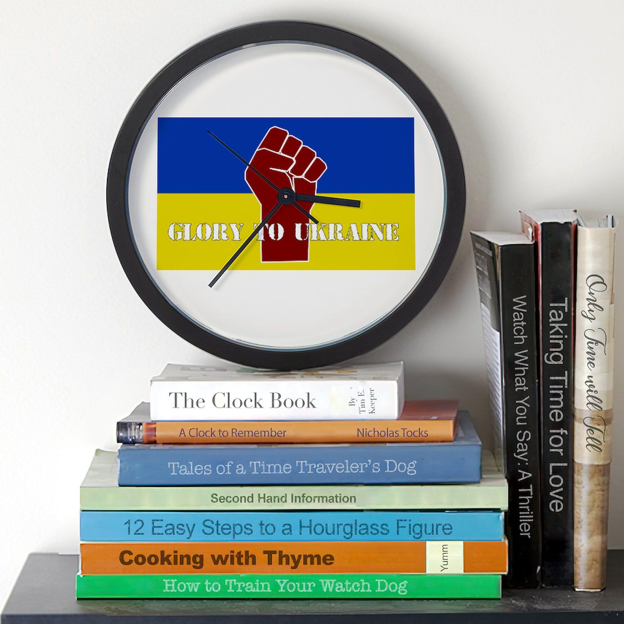 Glory to Ukraine 10 Inch Wall Clock - Stylish Home Decor for Living Room, Kitchen & Office | Perfect Gift for Ukrainian Supporters & Patriotic Home Decor