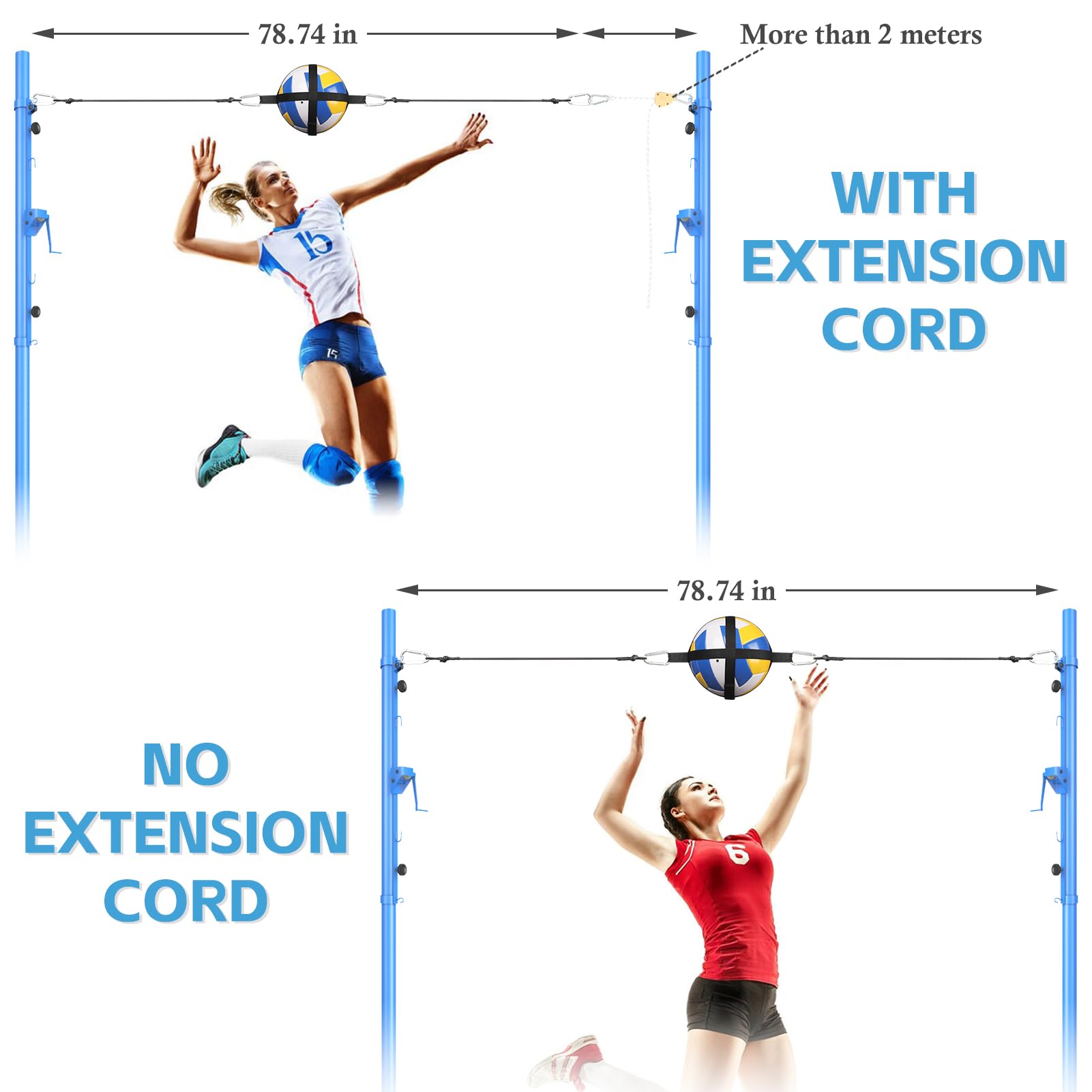 **Adjustable High Elasticity Volleyball Spike Trainer - Solo Spiking & Serving Practice Equipment for Beginners & Pros | Volleyball Training Aid System | Perfect for Indoor & Outdoor Drills, Team Practice & Gifts**
