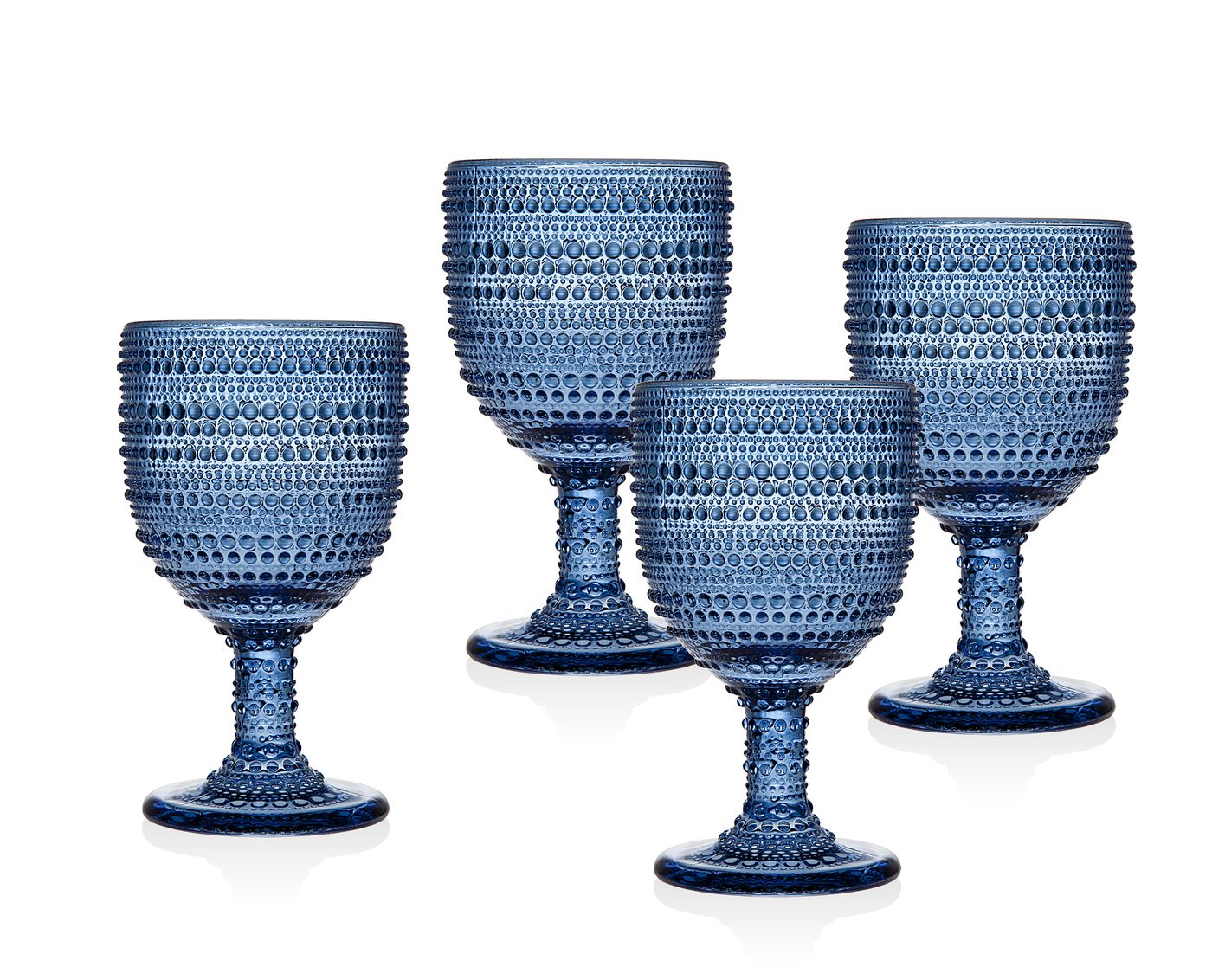Premium Godinger Wine Glasses & Goblets Set - 4 Lumina Blue Elegant Beverage Glasses for Red Wine, White Wine & Cocktails - Perfect for Dinner Parties, Weddings & Home Entertaining