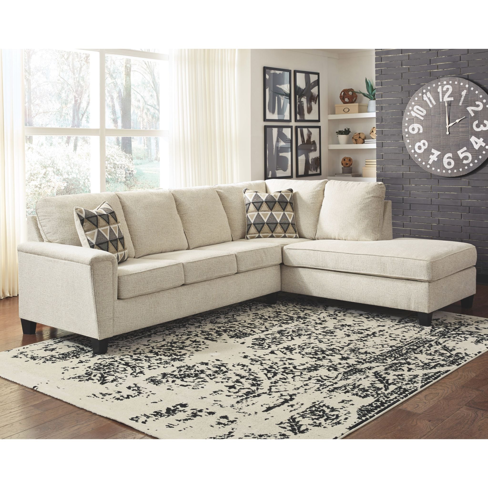Abinger 2-Piece Sectional Sofa with Chaise Lounge - Modern L-Shaped Living Room Couch for Small Spaces, Apartment & Family Room Furniture