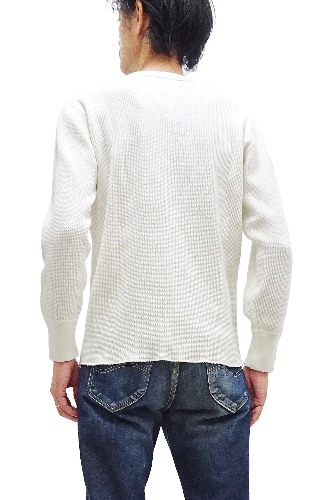 Studio D'artisan Men's Waffle Knit Thermal Henley T-Shirt - Long Sleeve Casual Shirt with 3-Button Placket, Heavyweight Thermal Tee (Model 9937, White) - Perfect for Outdoor Adventures, Layering in Winter & Casual Everyday Wear