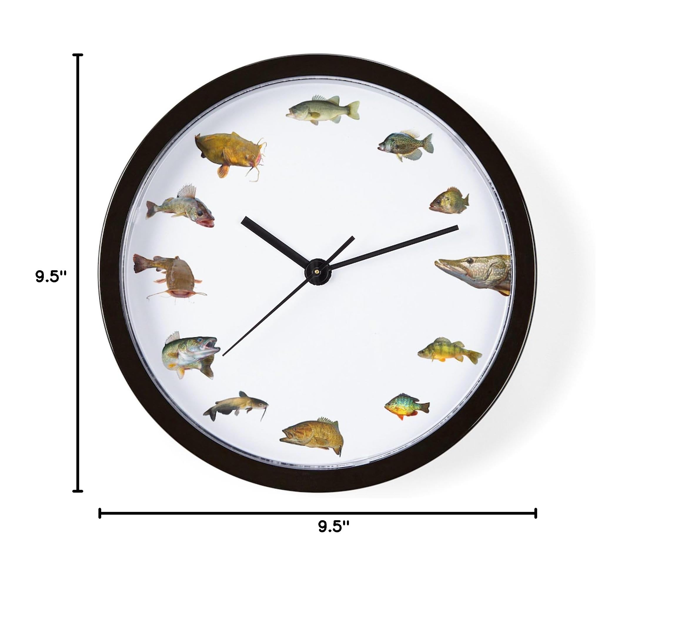 10 Inch Fish Wall Clock for Living Room, Kitchen, or Office - Unique Home Decor & Gift Idea for Fishermen & Nautical Lovers