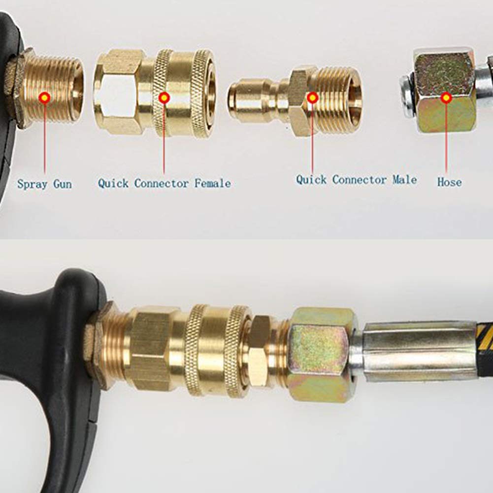 2-Pack Copper Quick Connector Set for Garden Irrigation - High Pressure Water Pipe Coupler, Hose Cleaning Machine Replacement - Easy Installation for Outdoor Watering & Lawn Care