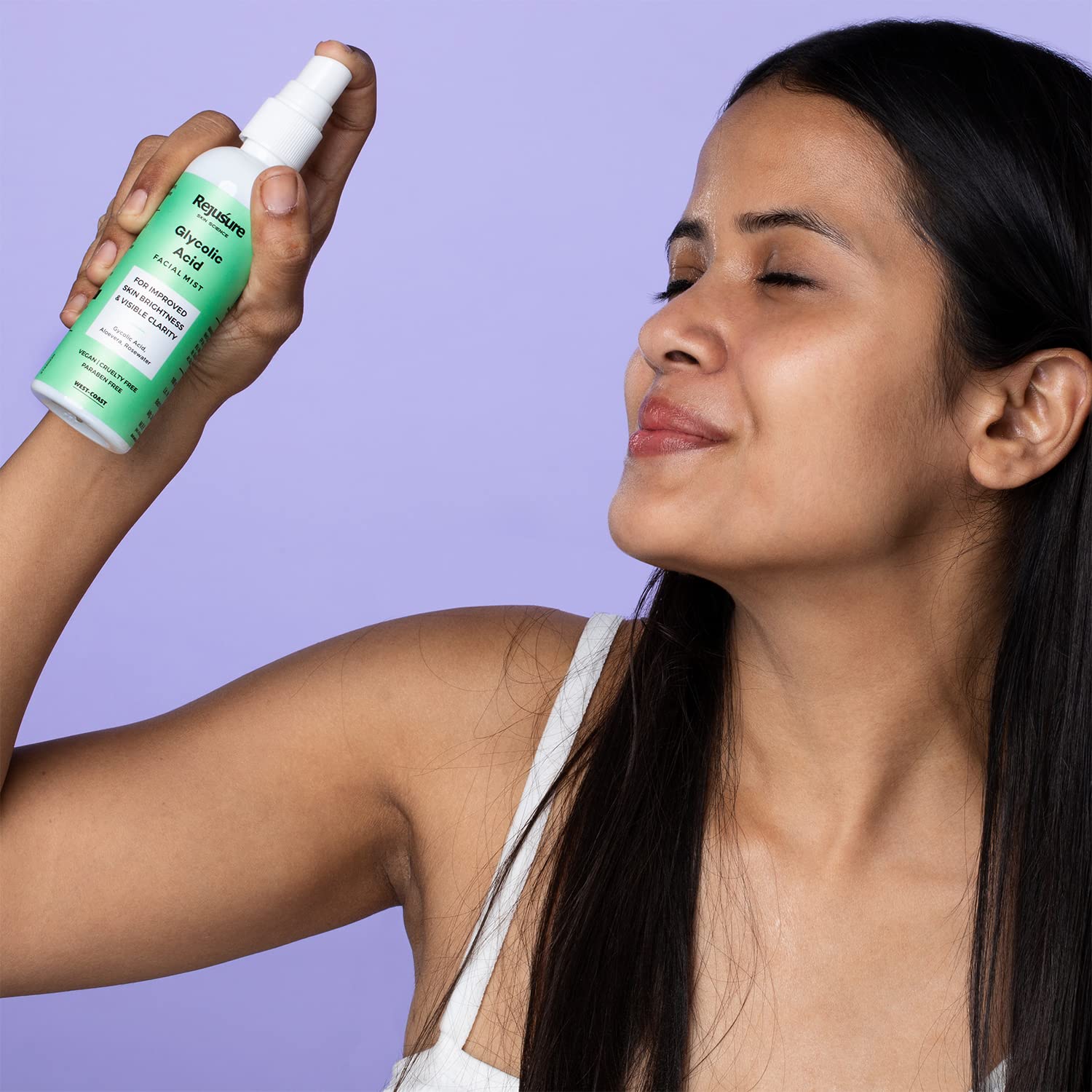 Rejusure Glycolic Acid Face Mist - Exfoliating & Hydrating Facial Spray for Skin Brightness & Clarity | 100ml | Perfect for Daily Skincare Routine & On-the-Go Refreshment